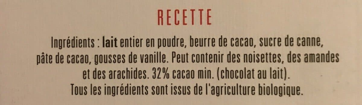 carré suisse Chocolat au lait des Alpages bio recette N°31 packshot