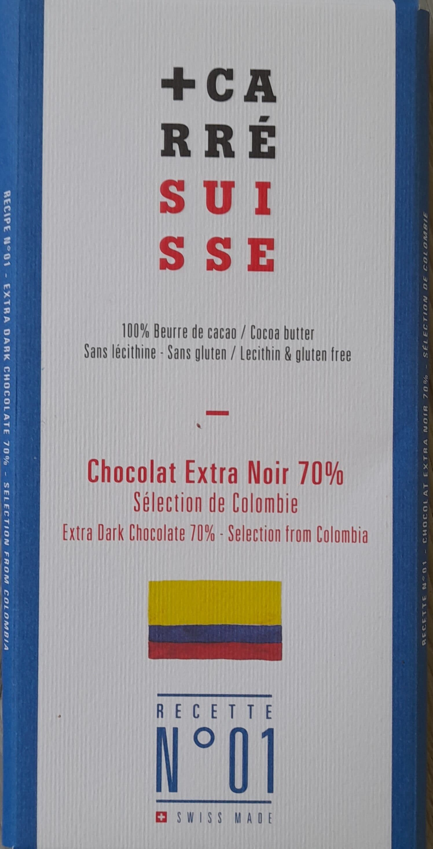 +CARRÉ SUISSE Chocolat Extra noir 70 % packshot