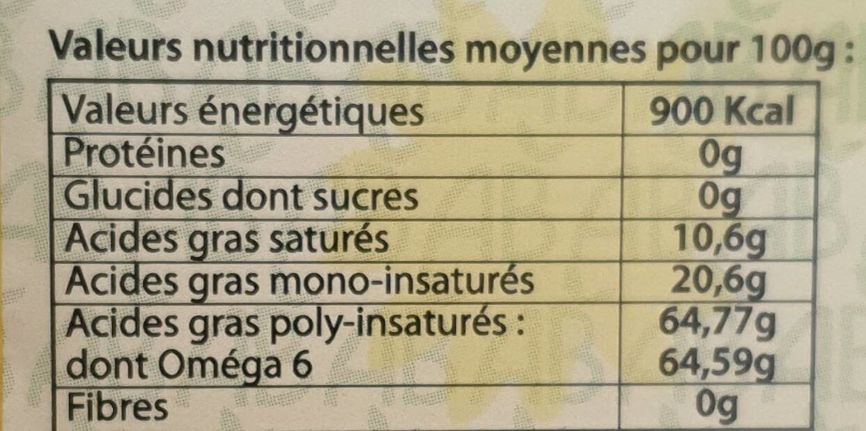 Open Food Facts Huile vierge de tournesol bio packshot