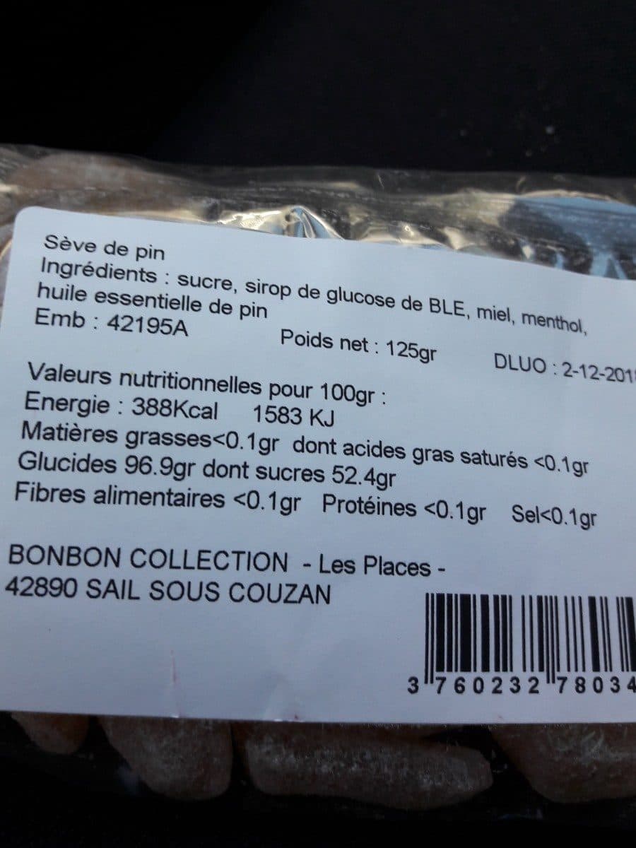 Bonbon Collection Bonbons au miel et seve de pin packshot