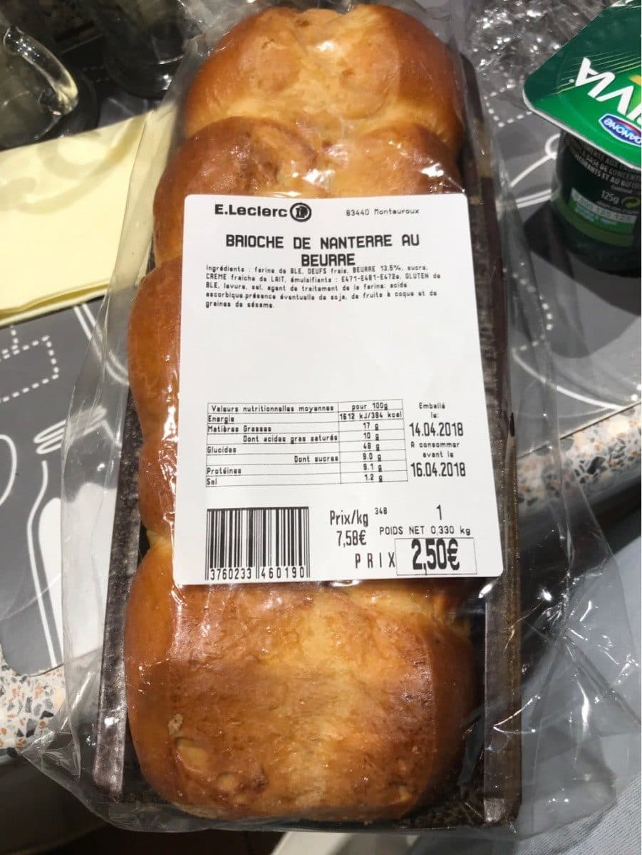 Open Food Facts Brioche de Nanterre packshot