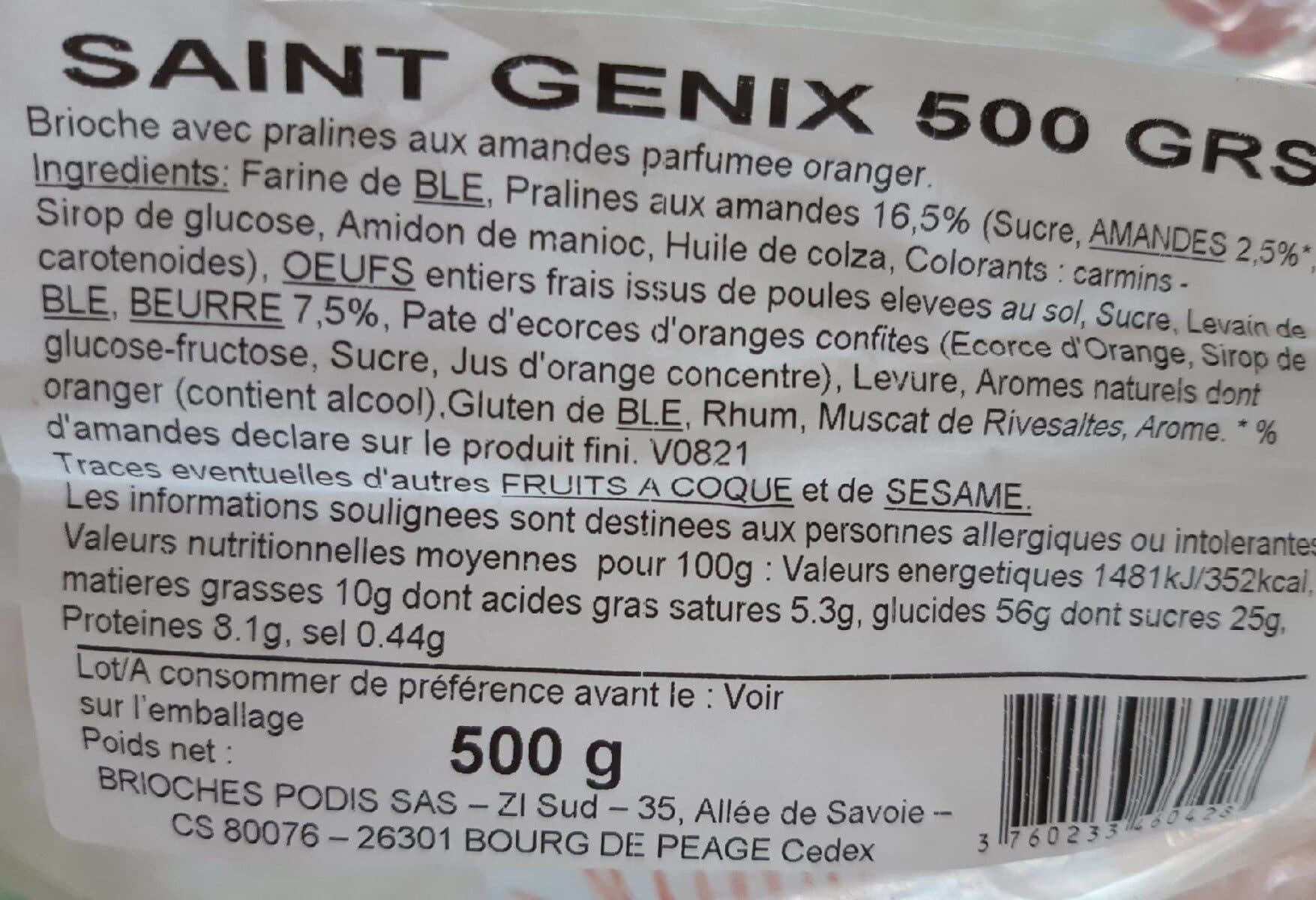 PODIS Brioche St Genix aux pralines packshot