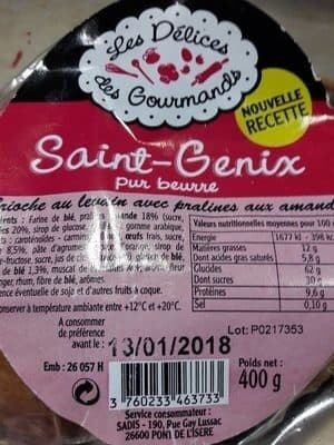 Les Délices des Gourmands Saint Genix pur beurre packshot