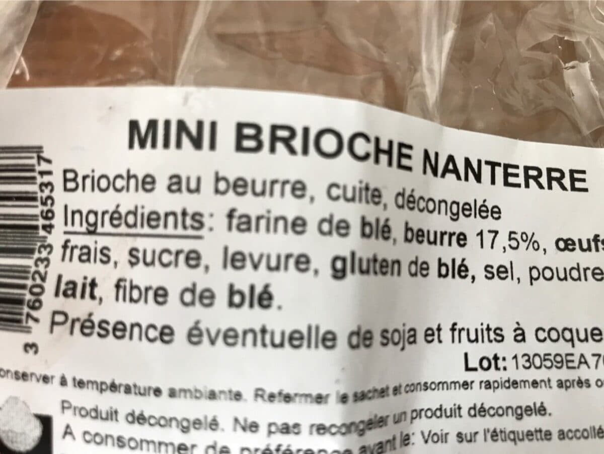 Open Food Facts Mini brioche Nanterre packshot