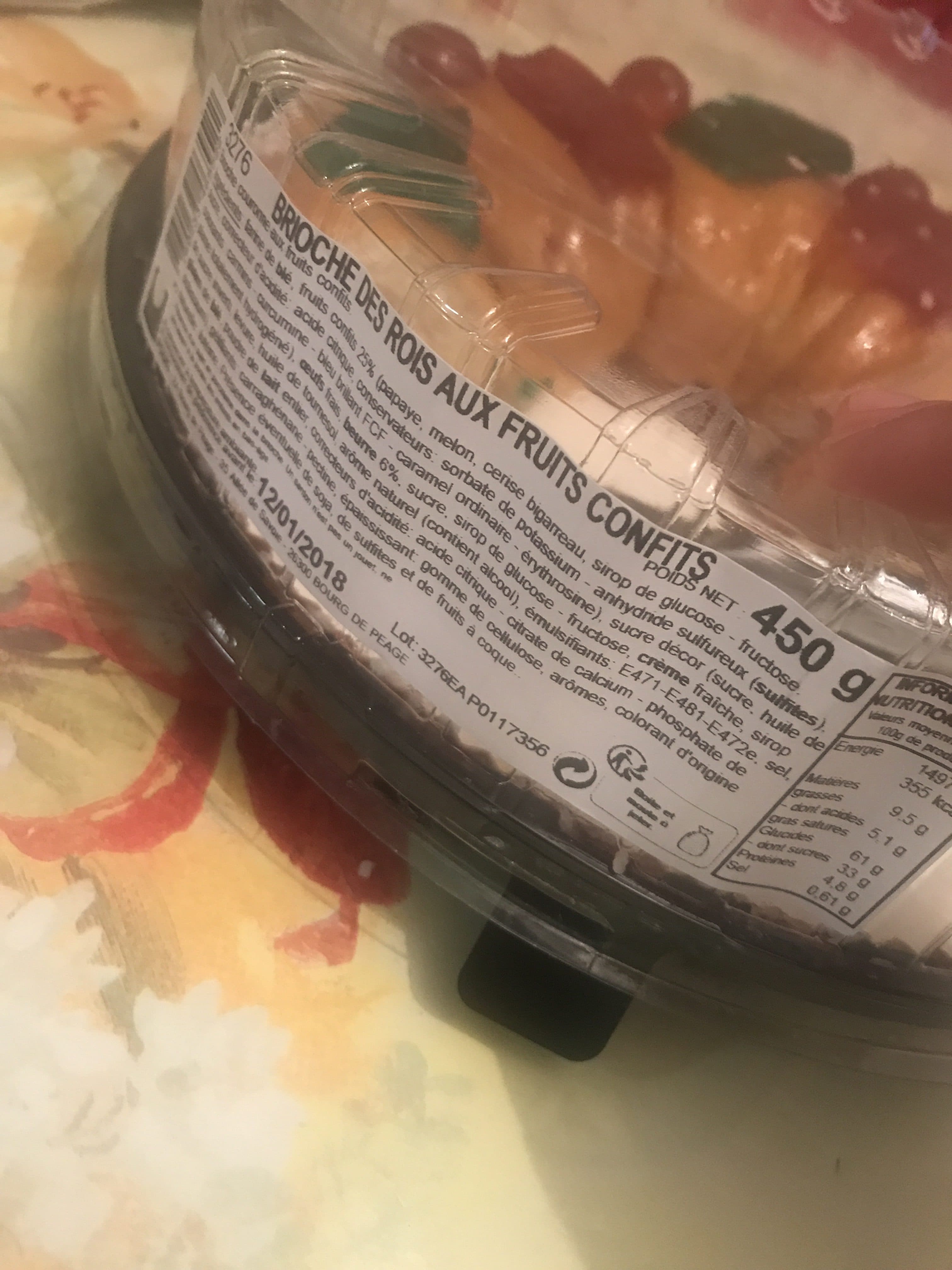 Leclerc Brioche des rois aux fruits confits packshot