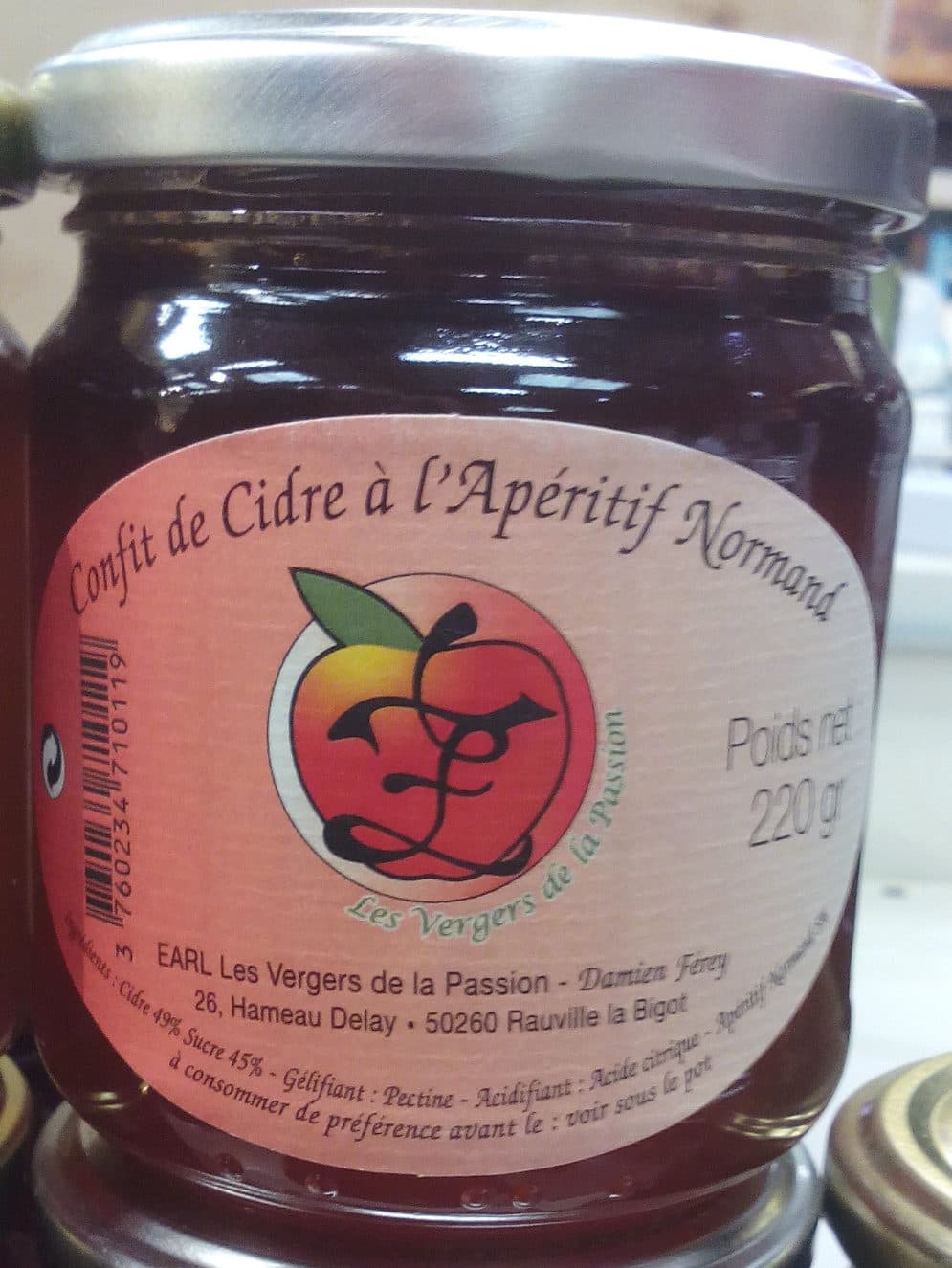Les vergers de la passion Confit de Cidre à l'Apéritif Normand packshot