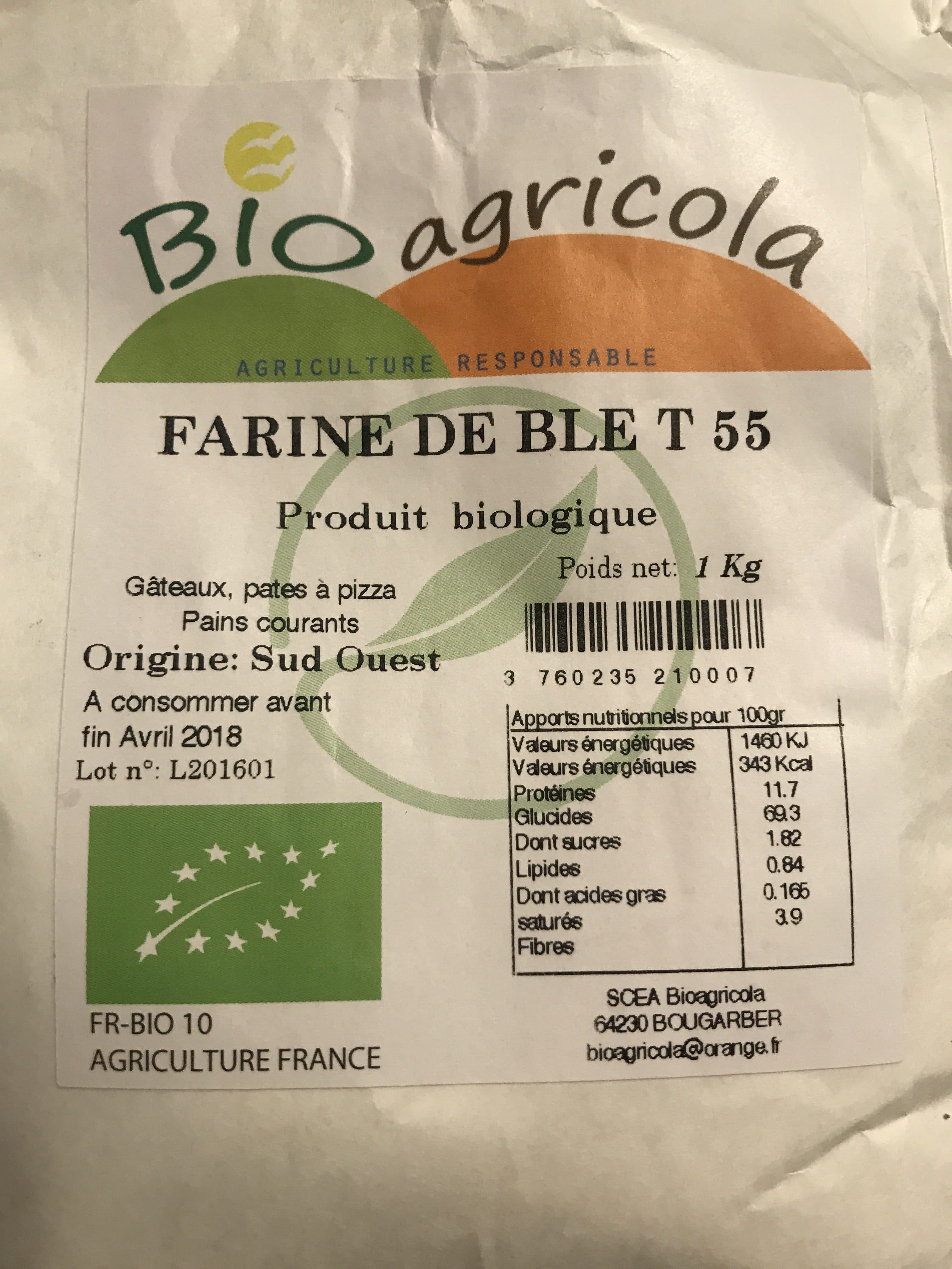 Bio Agricola Farine de blé T55 packshot