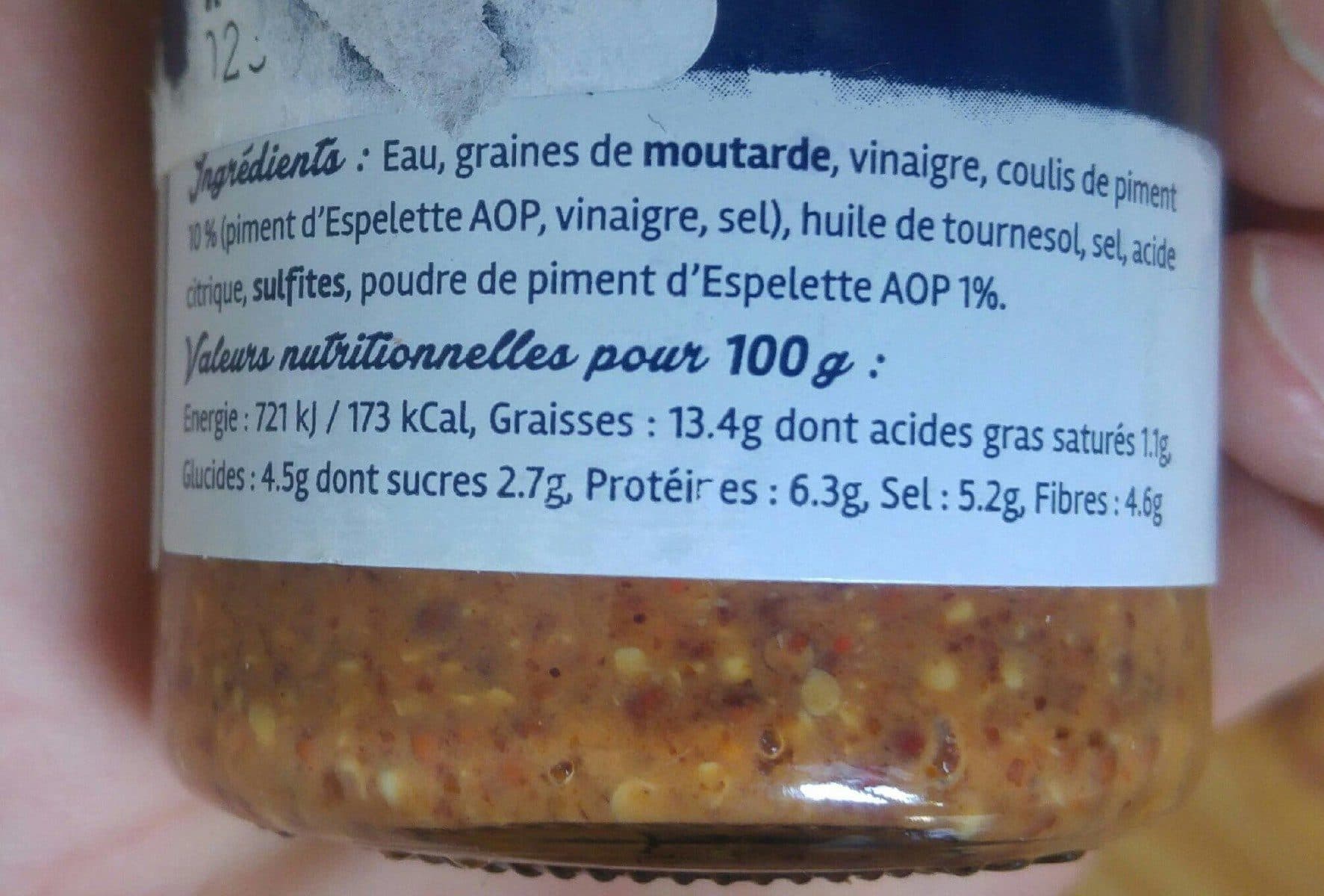 Open Food Facts Moutarde au piment d'espelette packshot