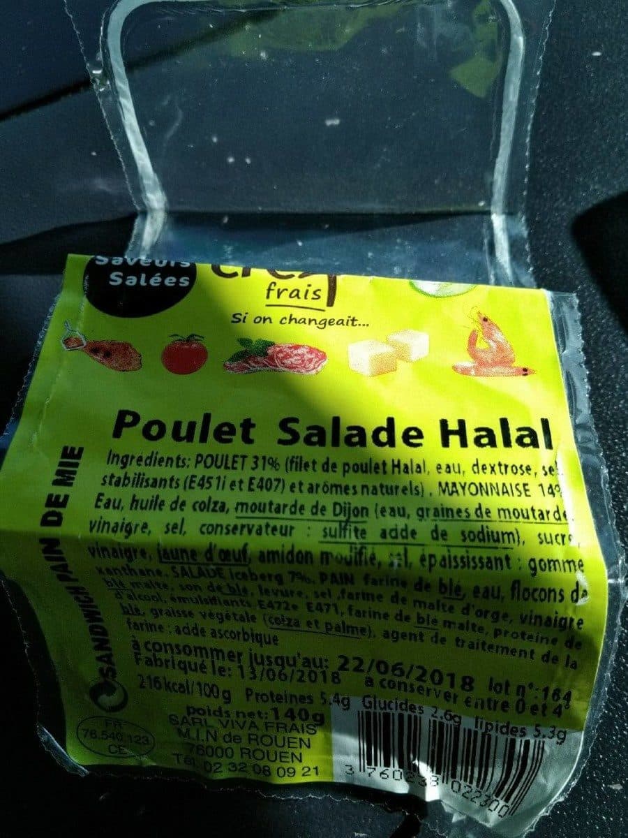 Open Food Facts Sandwich poulet salade halal packshot