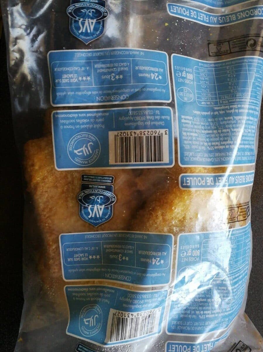Open Food Facts Cordons bleus au filet de poulet surgelés packshot