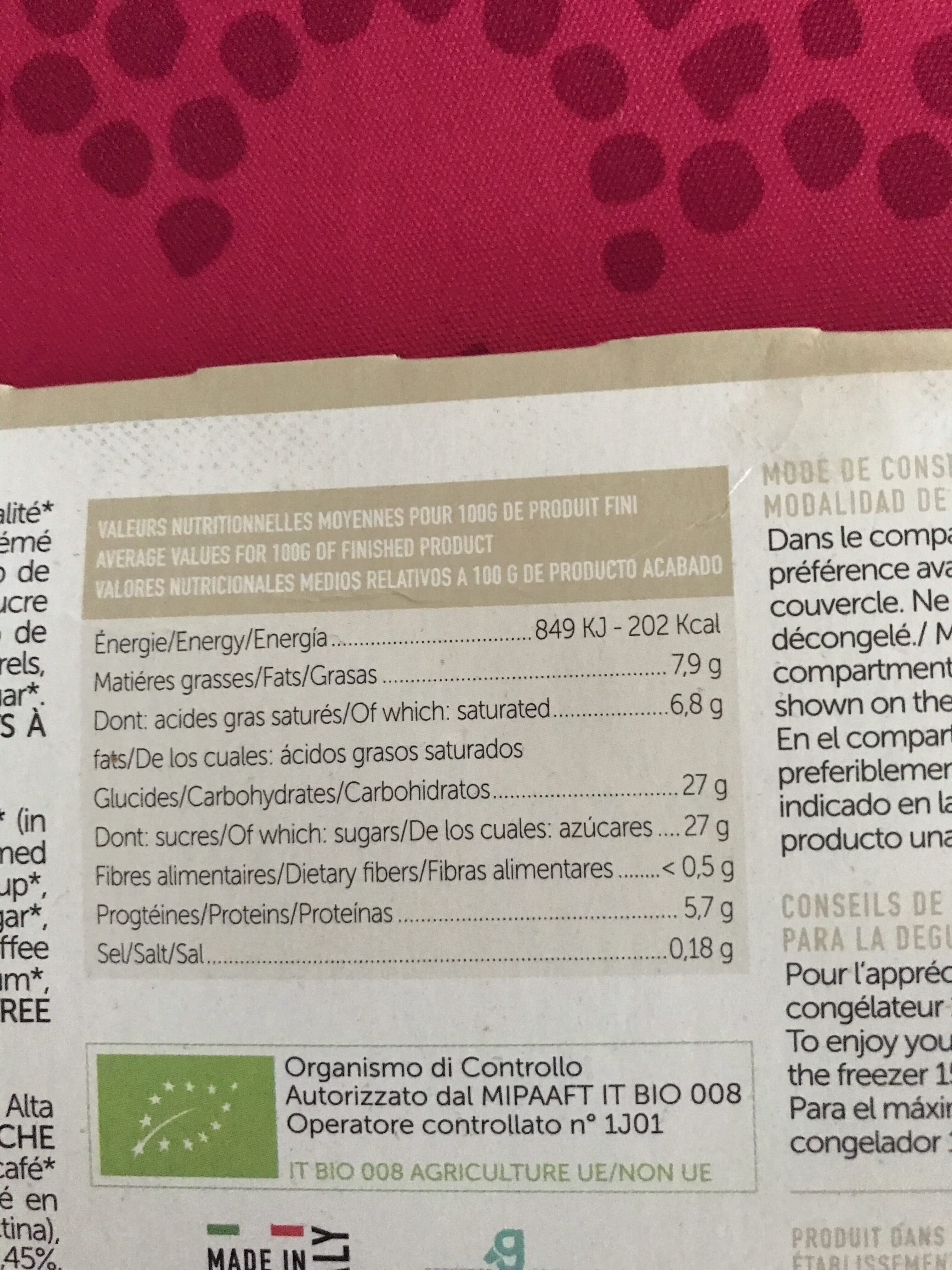 Saporit Glace Bio au Goût de Crème et Café packshot