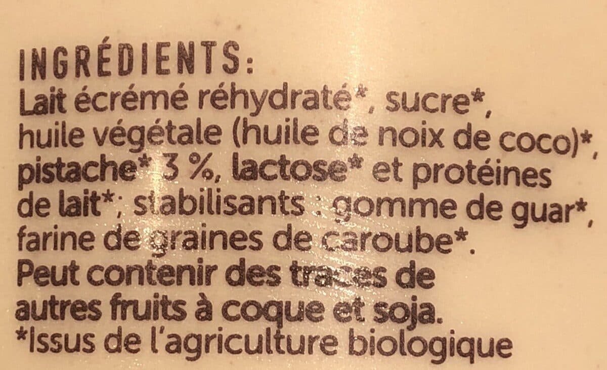 Saporit Glace bio à la pistache packshot