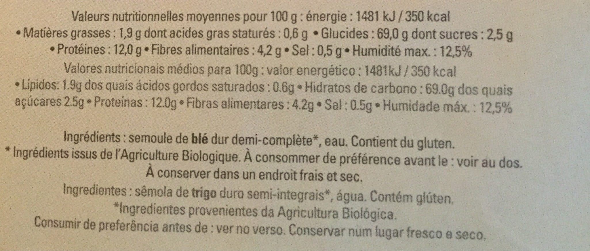 La Sélection Des Comptoirs Penne bio demi complètes packshot