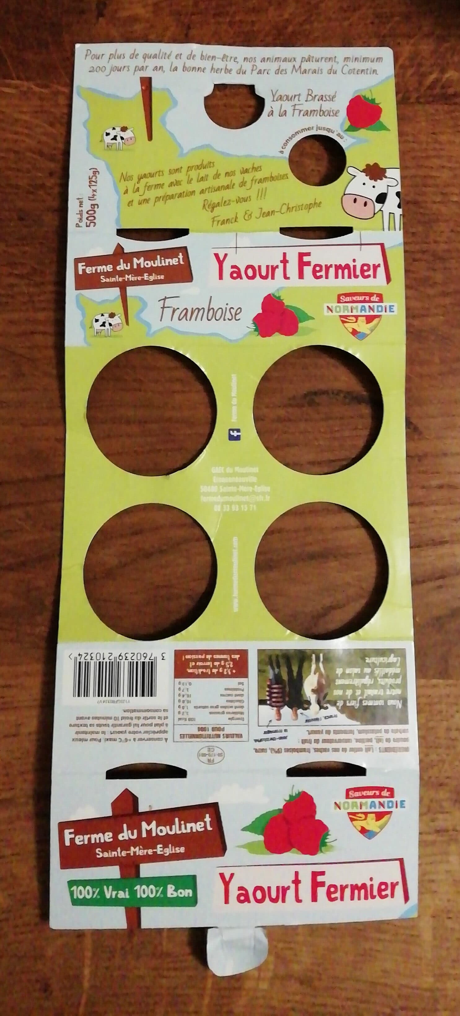 Ferme du Moulinet 4 yaourt à la framboise packshot