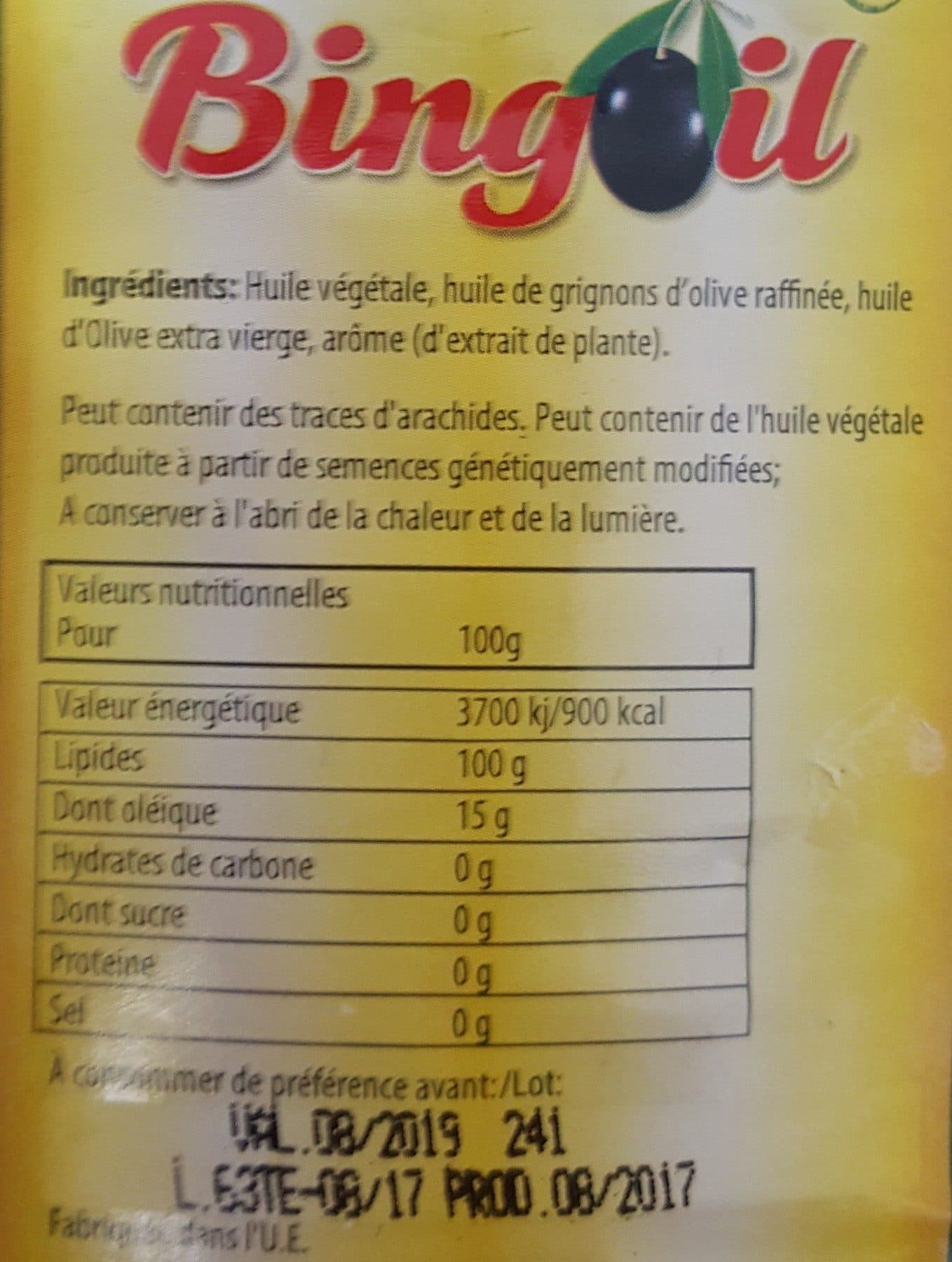 Bingoil Mélange d'huile vegetale packshot