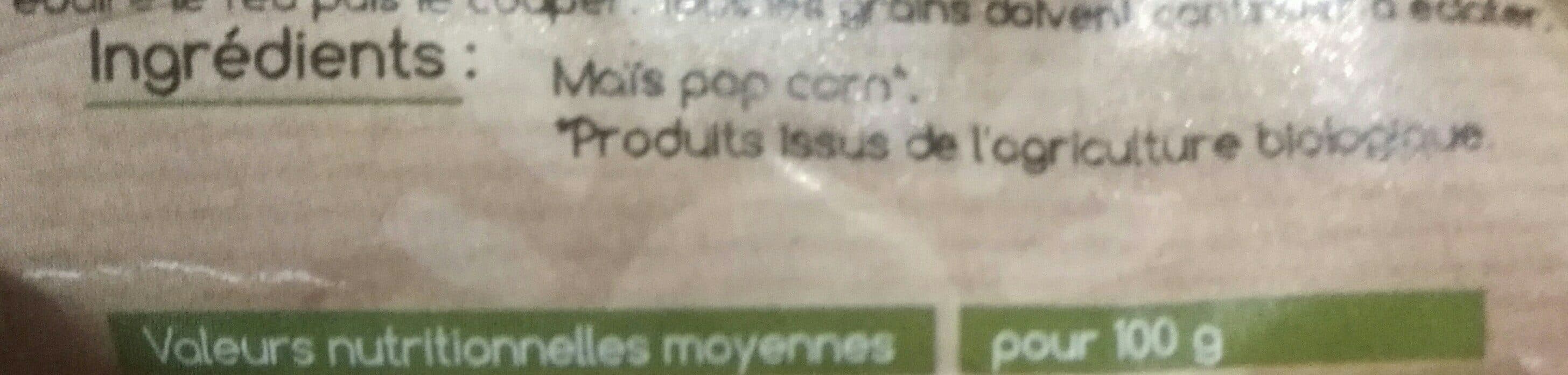 Le Bio De Manon Maïs à pop corn packshot