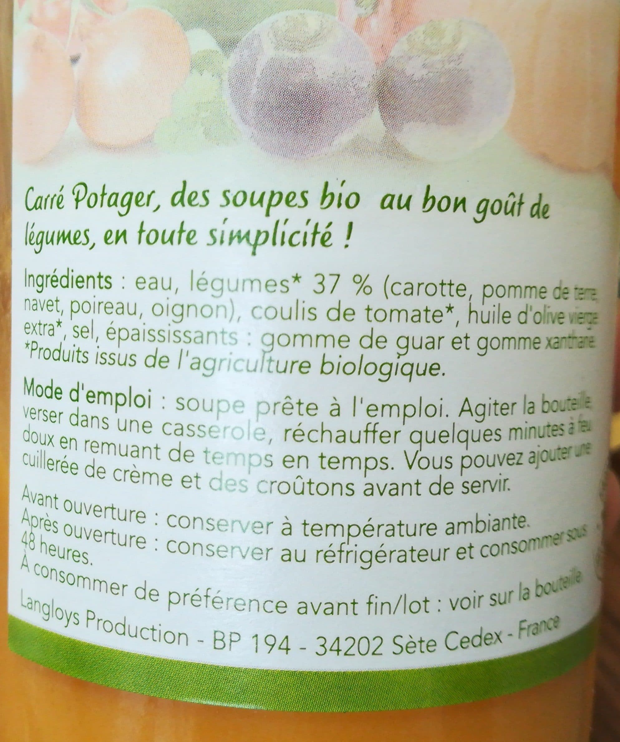 Carré Potager Velouté de légumes packshot