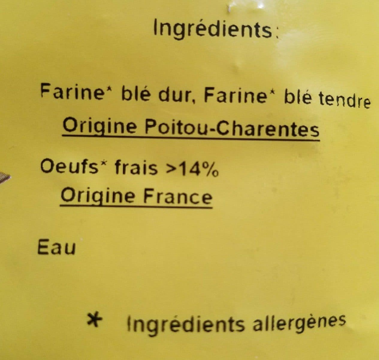 Open Food Facts Mafaldine aux œufs packshot