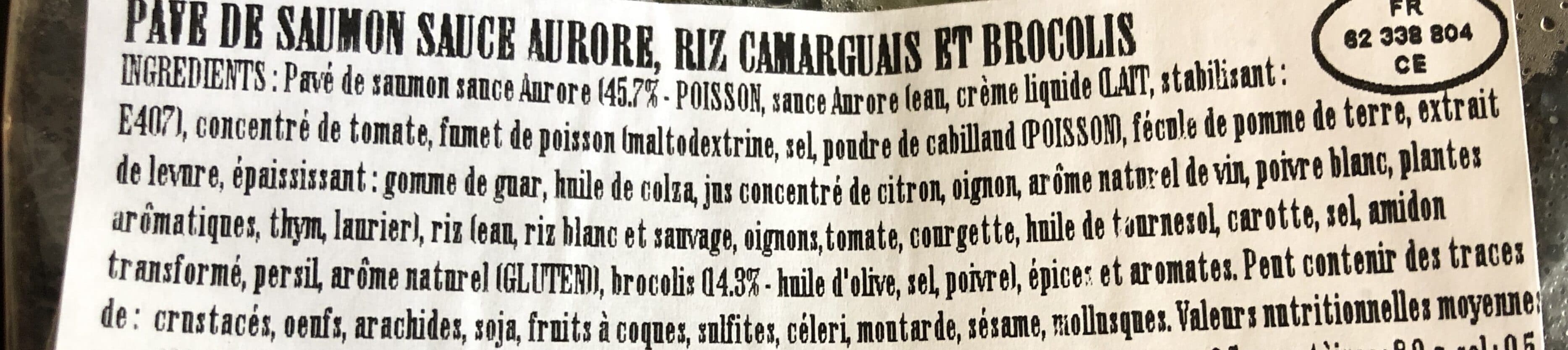 Open Food Facts Pave de saumon sauve aurore, riz camarguais er brocoli packshot