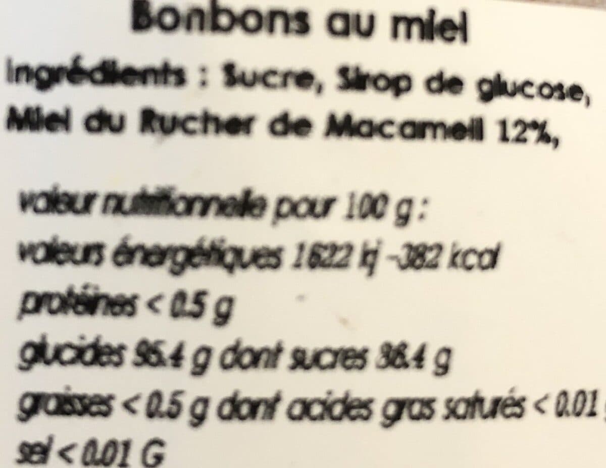 Open Food Facts Bonbons au miel packshot