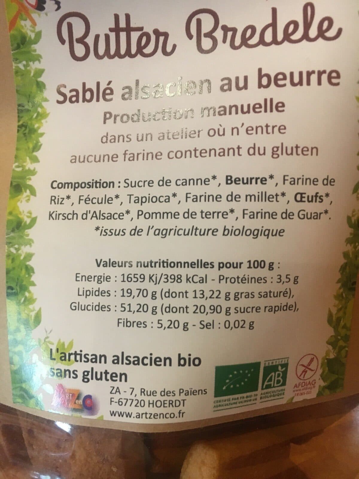 Open Food Facts Butter bredele packshot