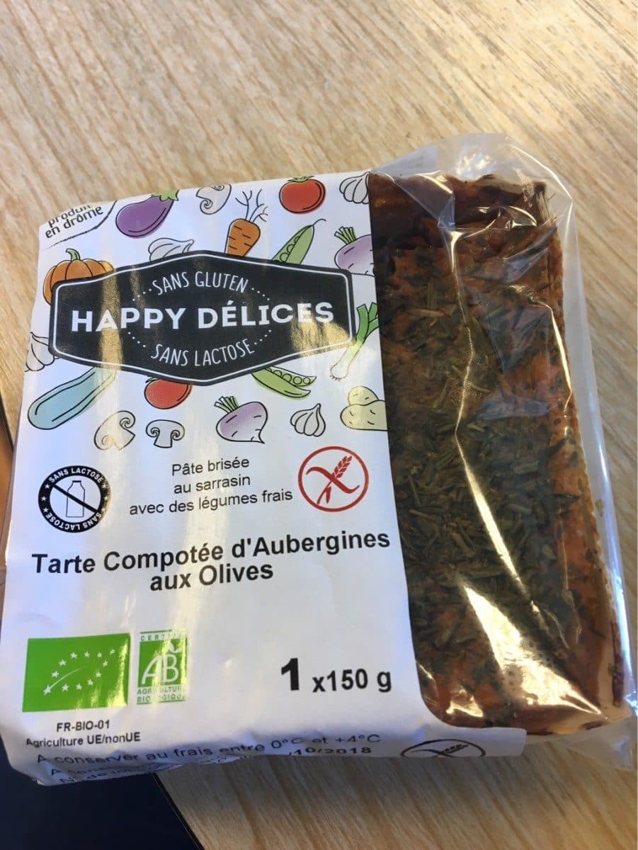 HAPPY DELICES Tarte compotee d'aubergines aux olives packshot