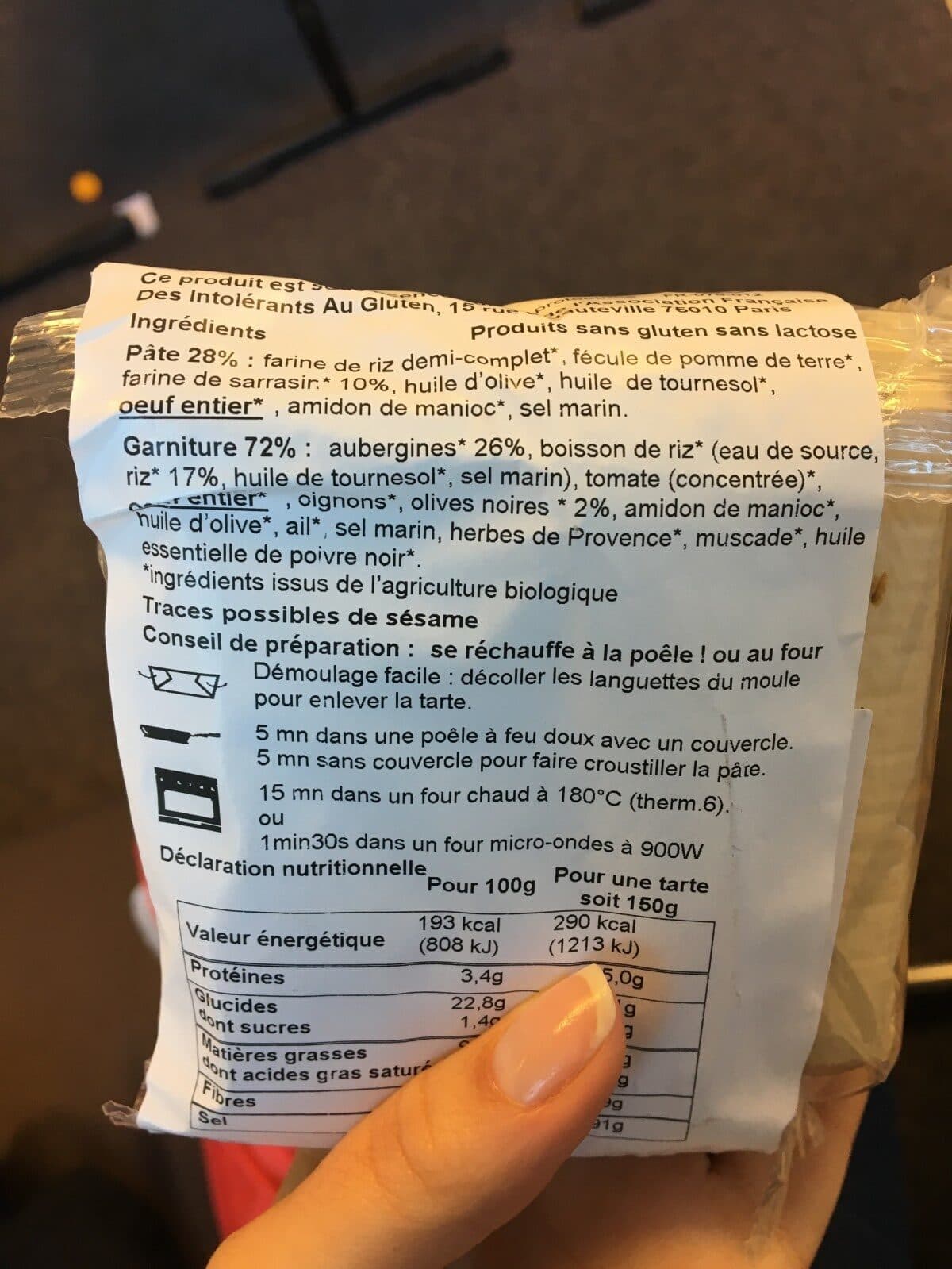 HAPPY DELICES Tarte compotee d'aubergines aux olives packshot
