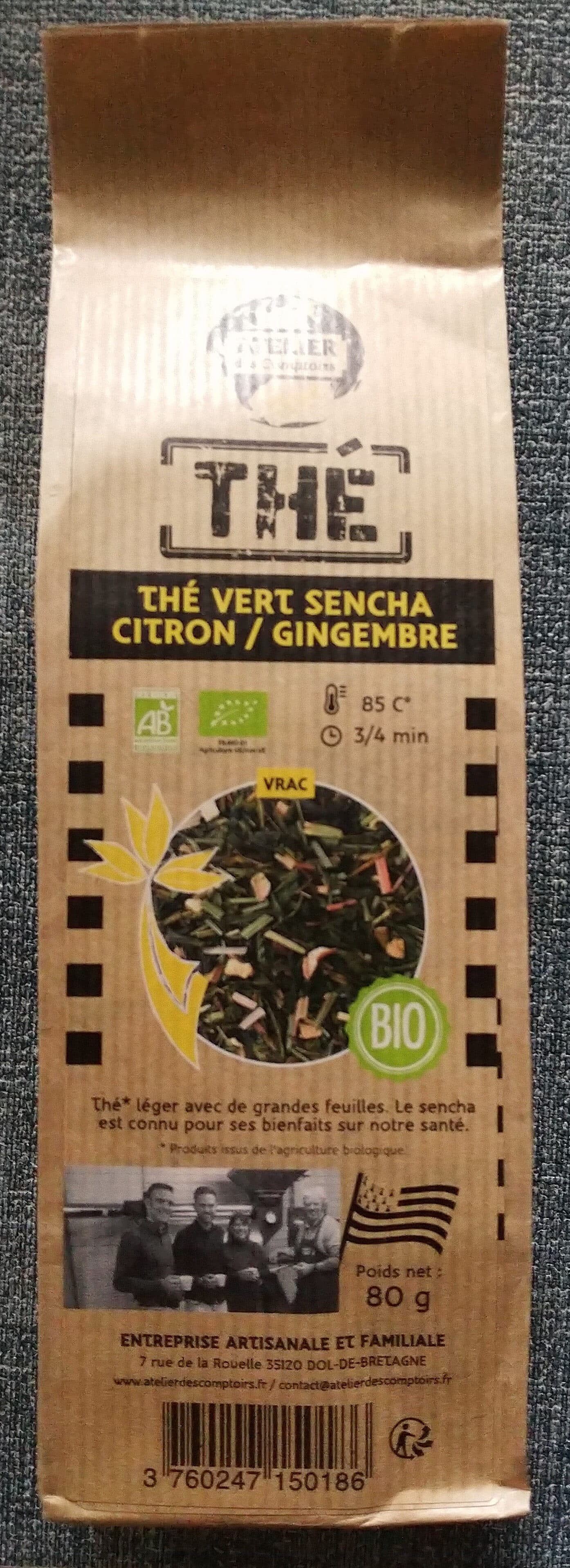 Atelier des Comptoirs Thé vert Sencha citron / gingembre packshot