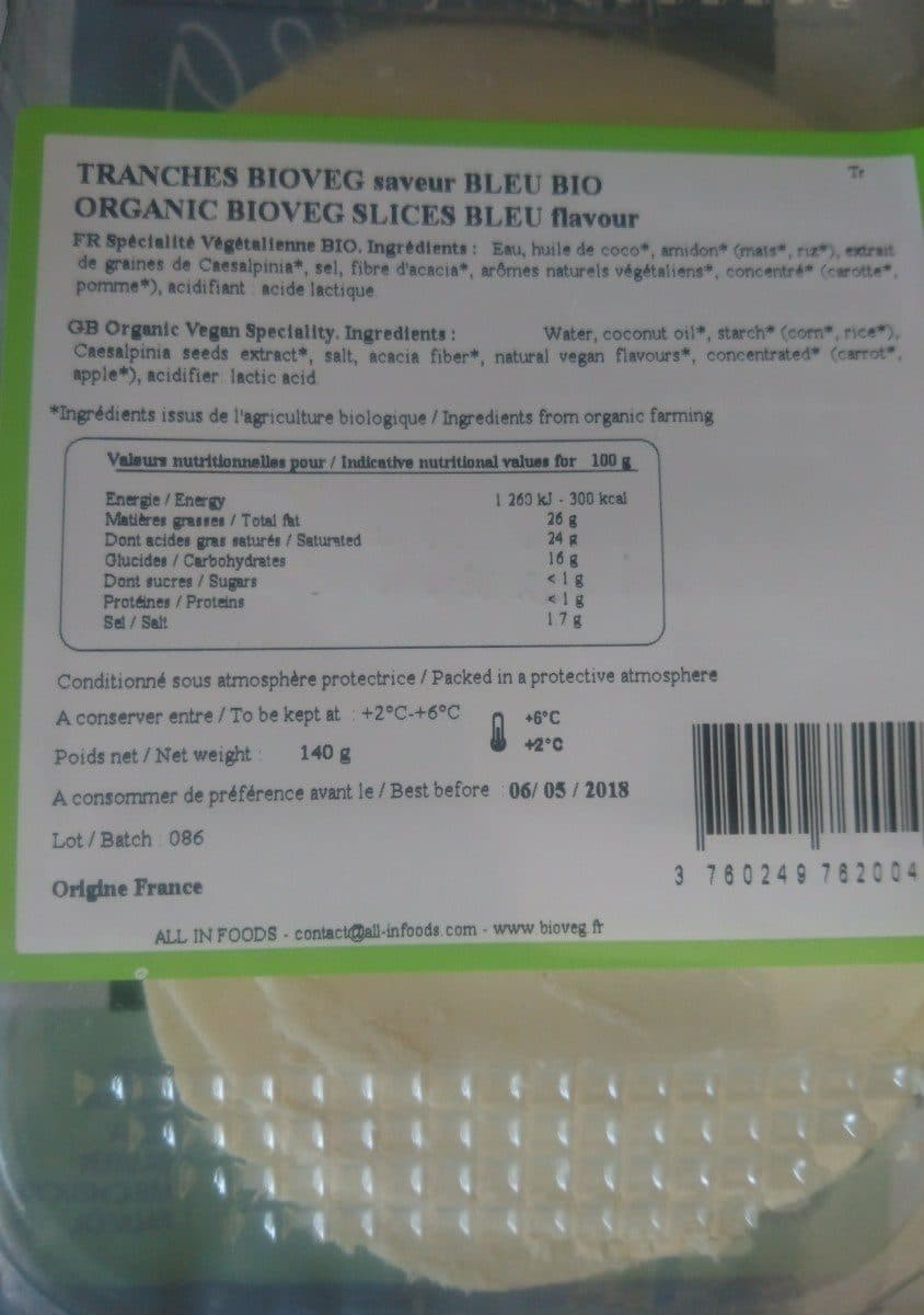 Open Food Facts Fromages Bio vegan packshot