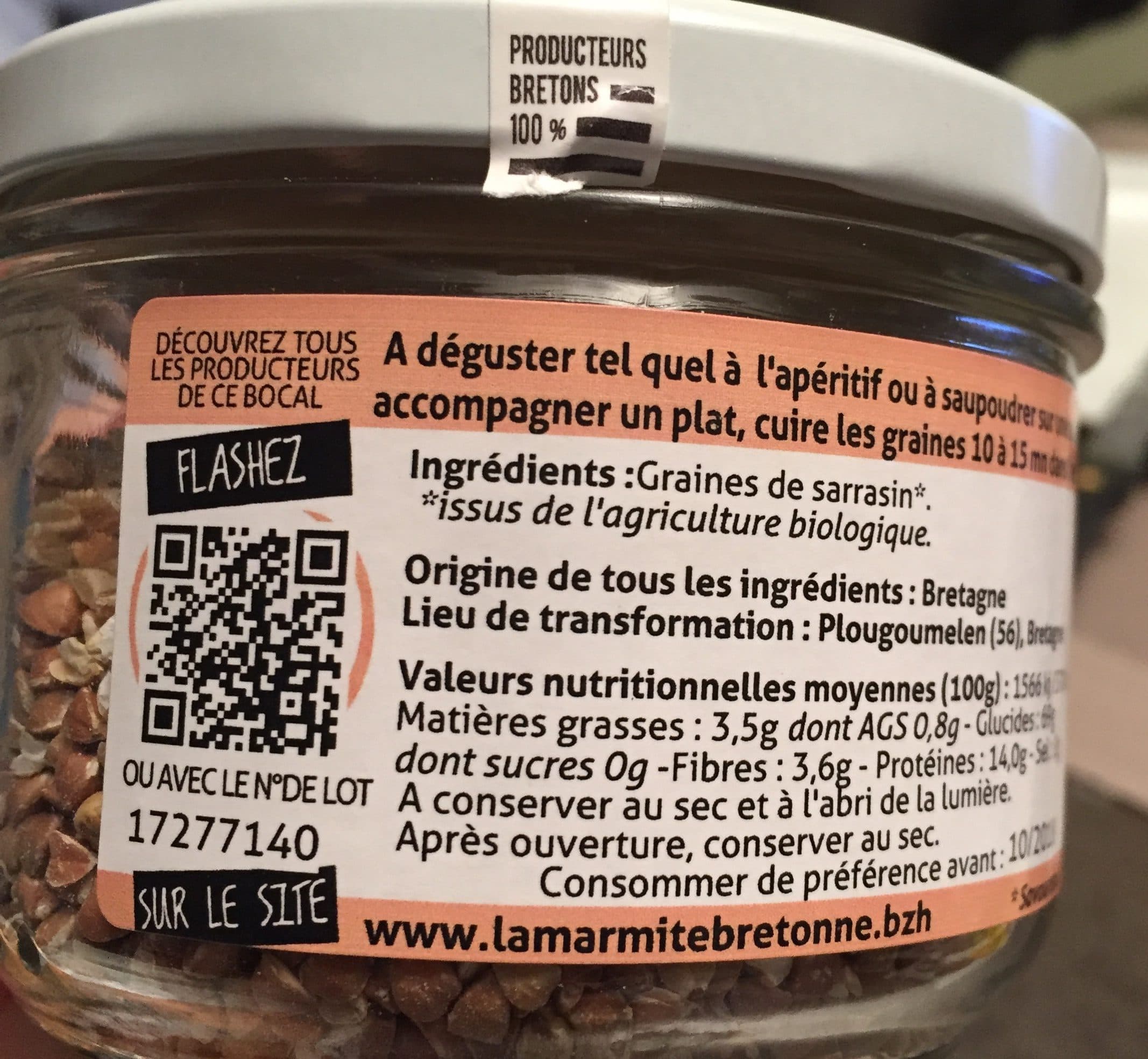 La Marmite Bretonne Graines de Sarrasin grillées packshot