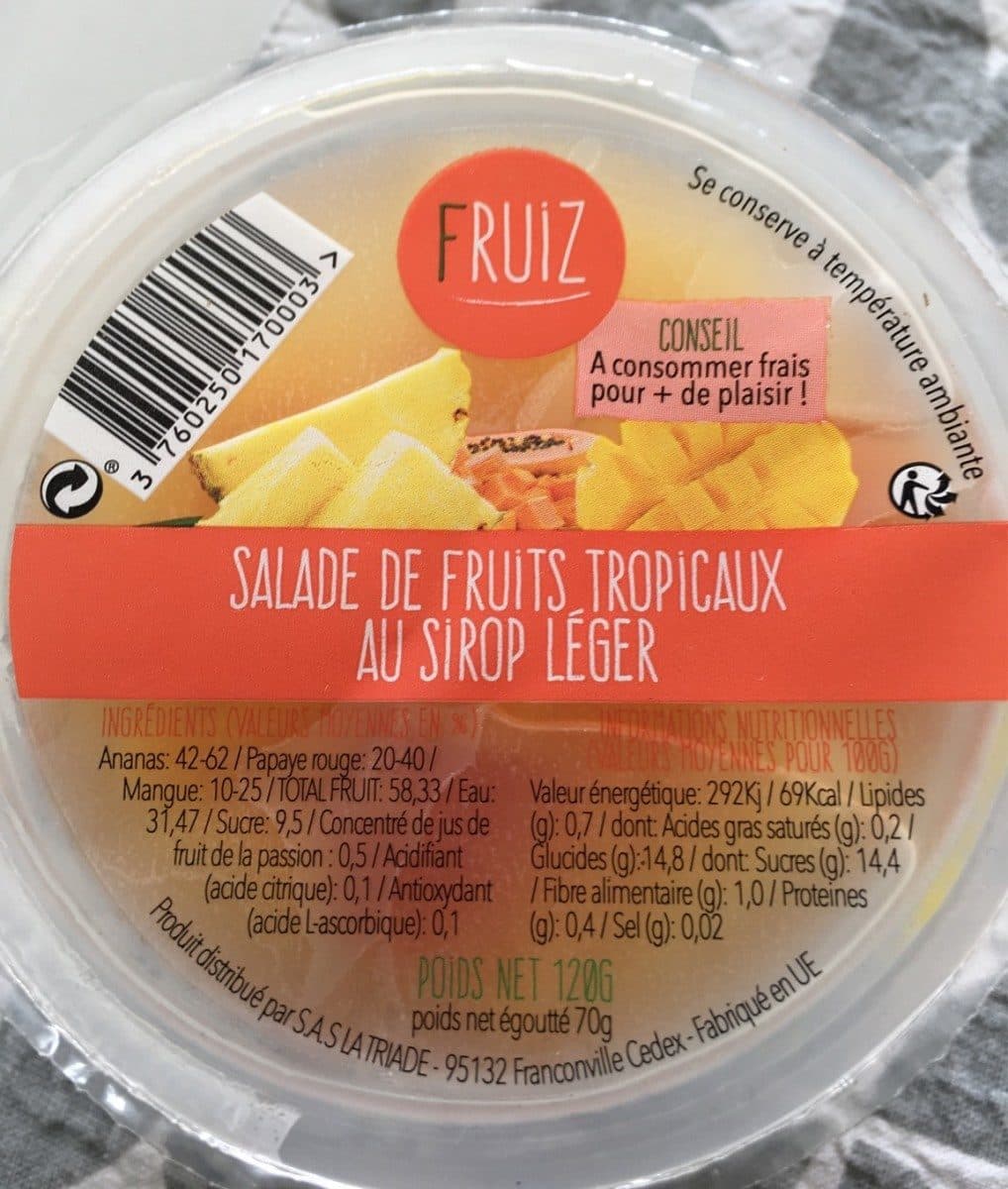Fruiz Salade de fruits tropicaux au sirop léger packshot