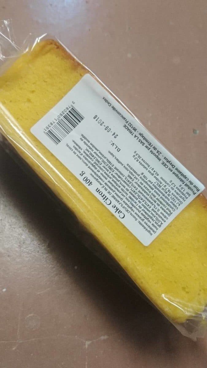 Open Food Facts Cake citron packshot