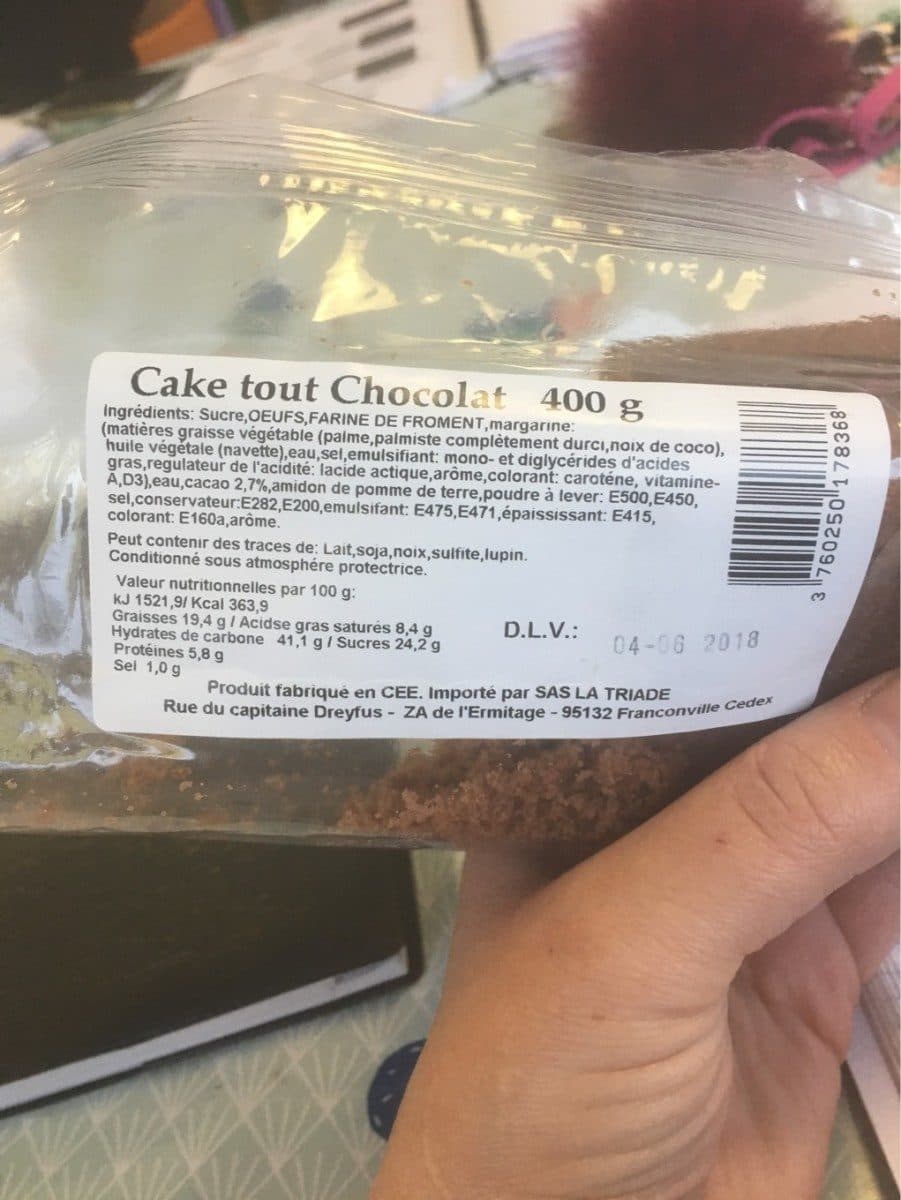 Open Food Facts Cake tout chocolat packshot