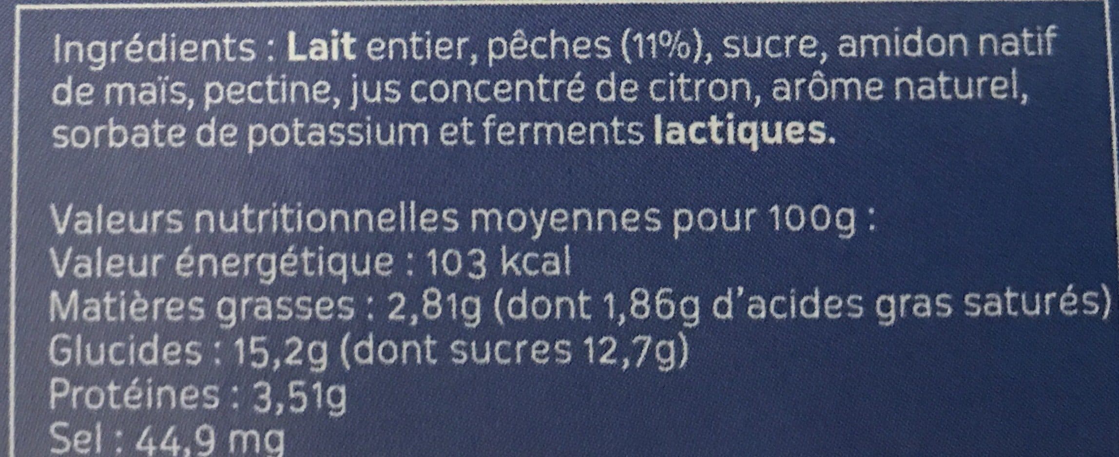 Cimelait Yaourt lait entier brasses a la pêche packshot