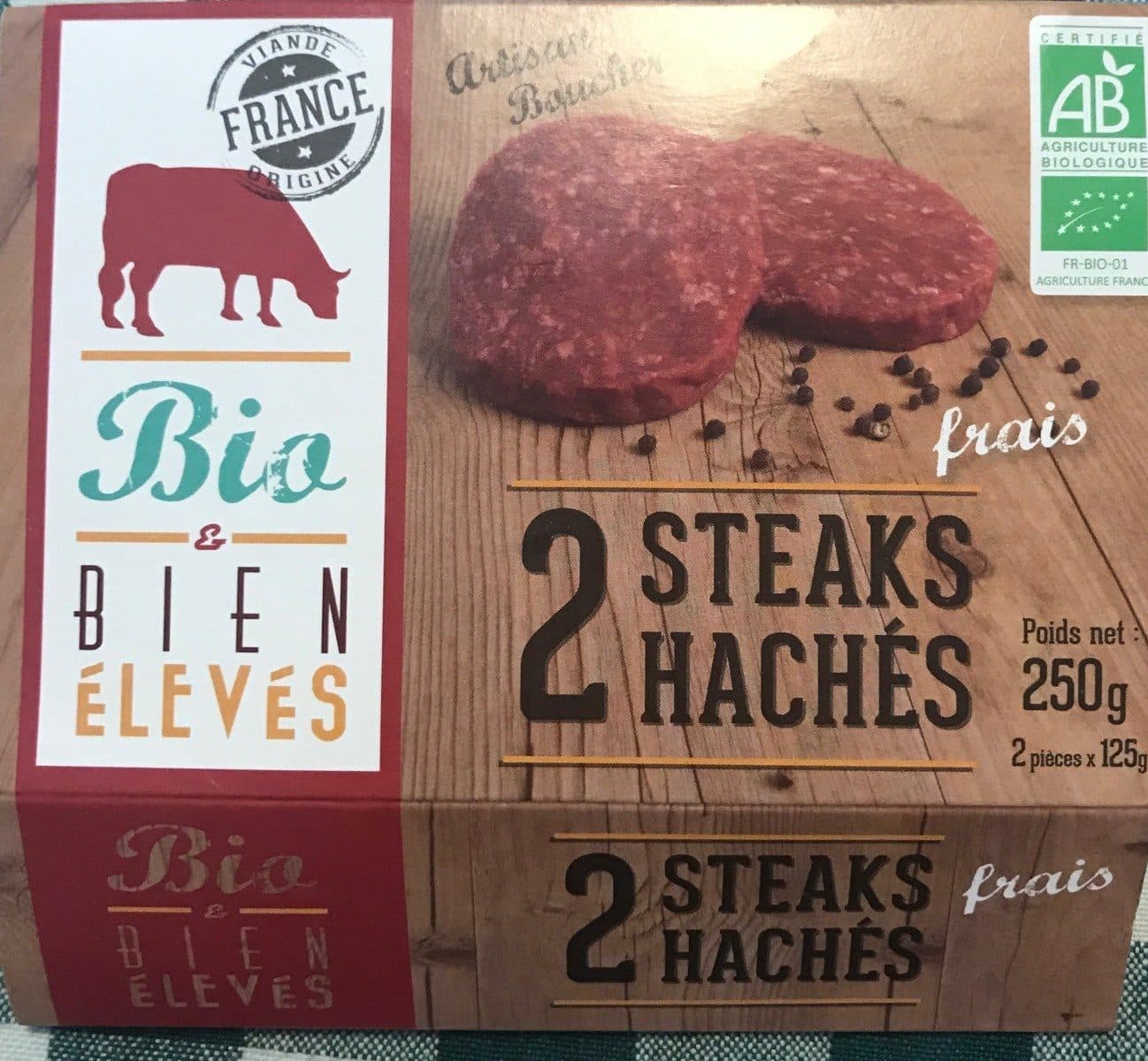 Bio&Bien Élevés 2 steaks hachés packshot