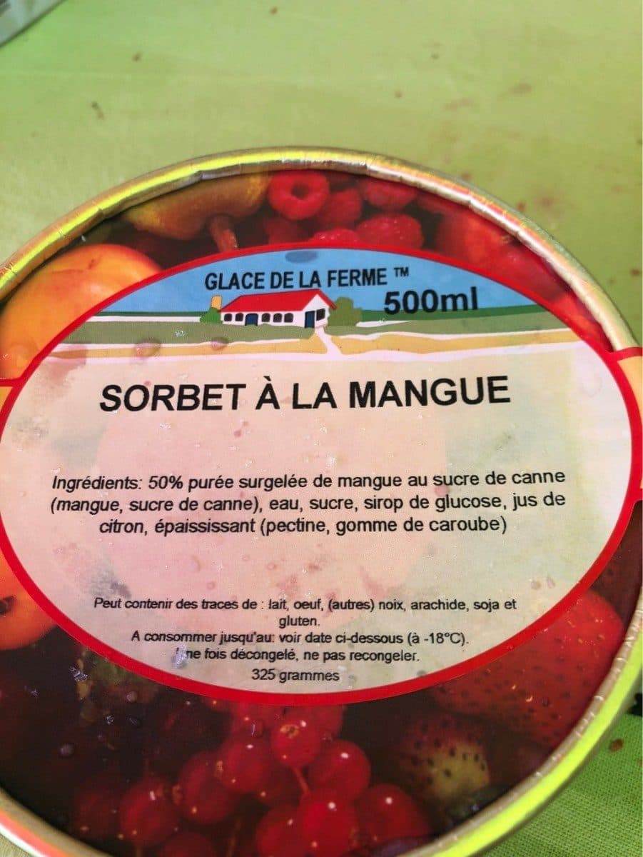 Glace de la Ferme Sorbet mangue packshot
