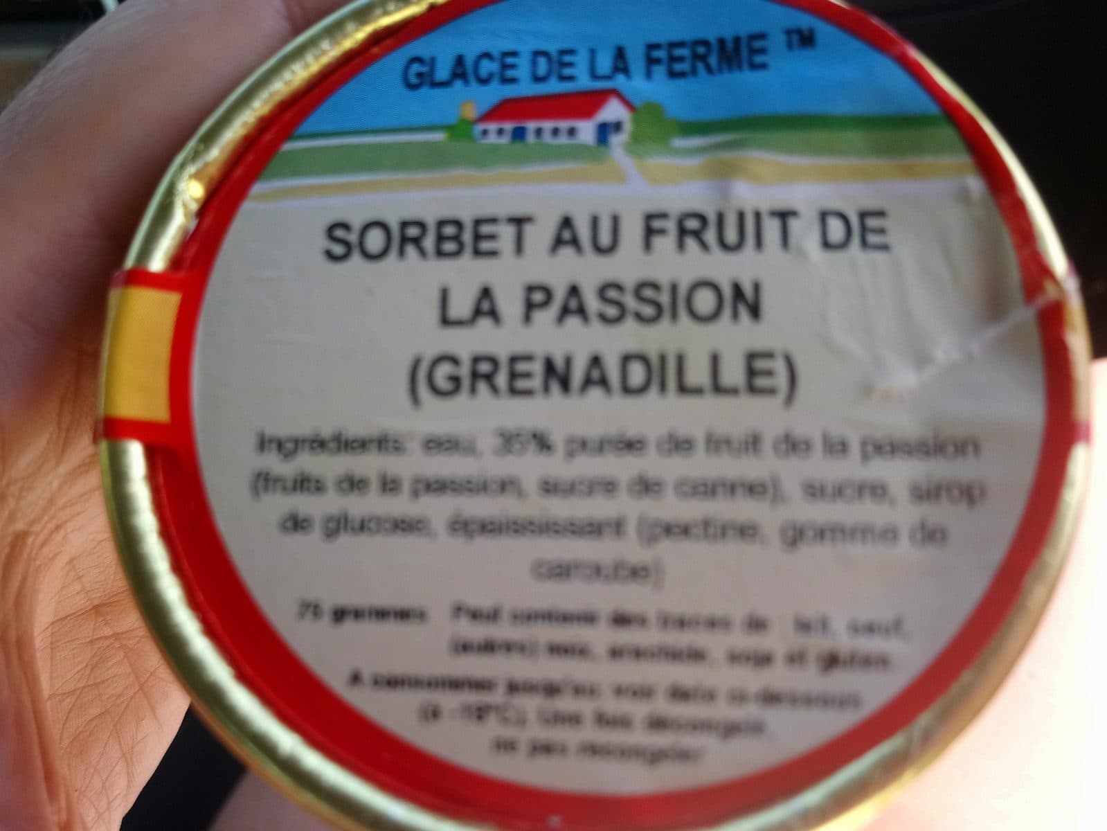 Glace de la Ferme Sorbet au fruit de la passion packshot