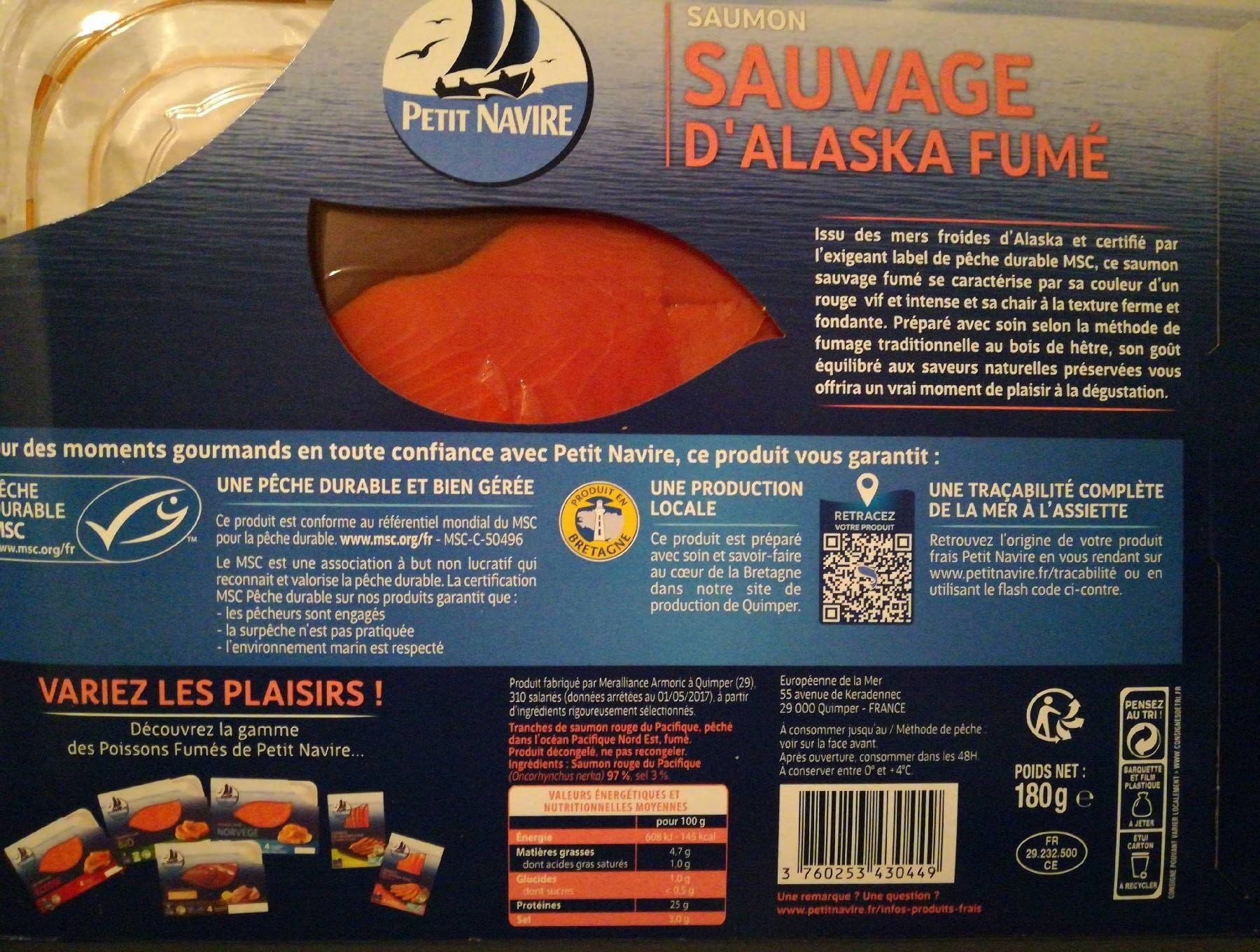 Petit navire Saumon d'Alaska Fumé packshot