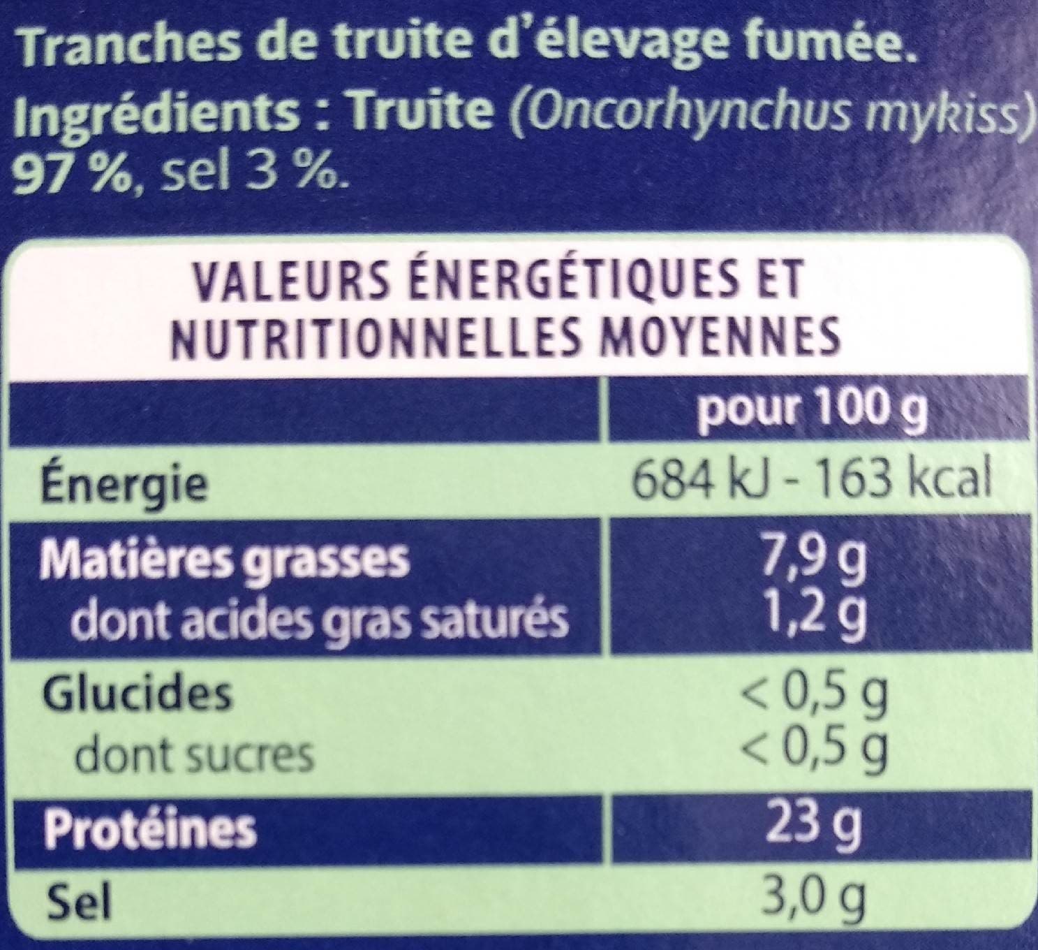 Petit Navire Truite fumée élevée en mer packshot