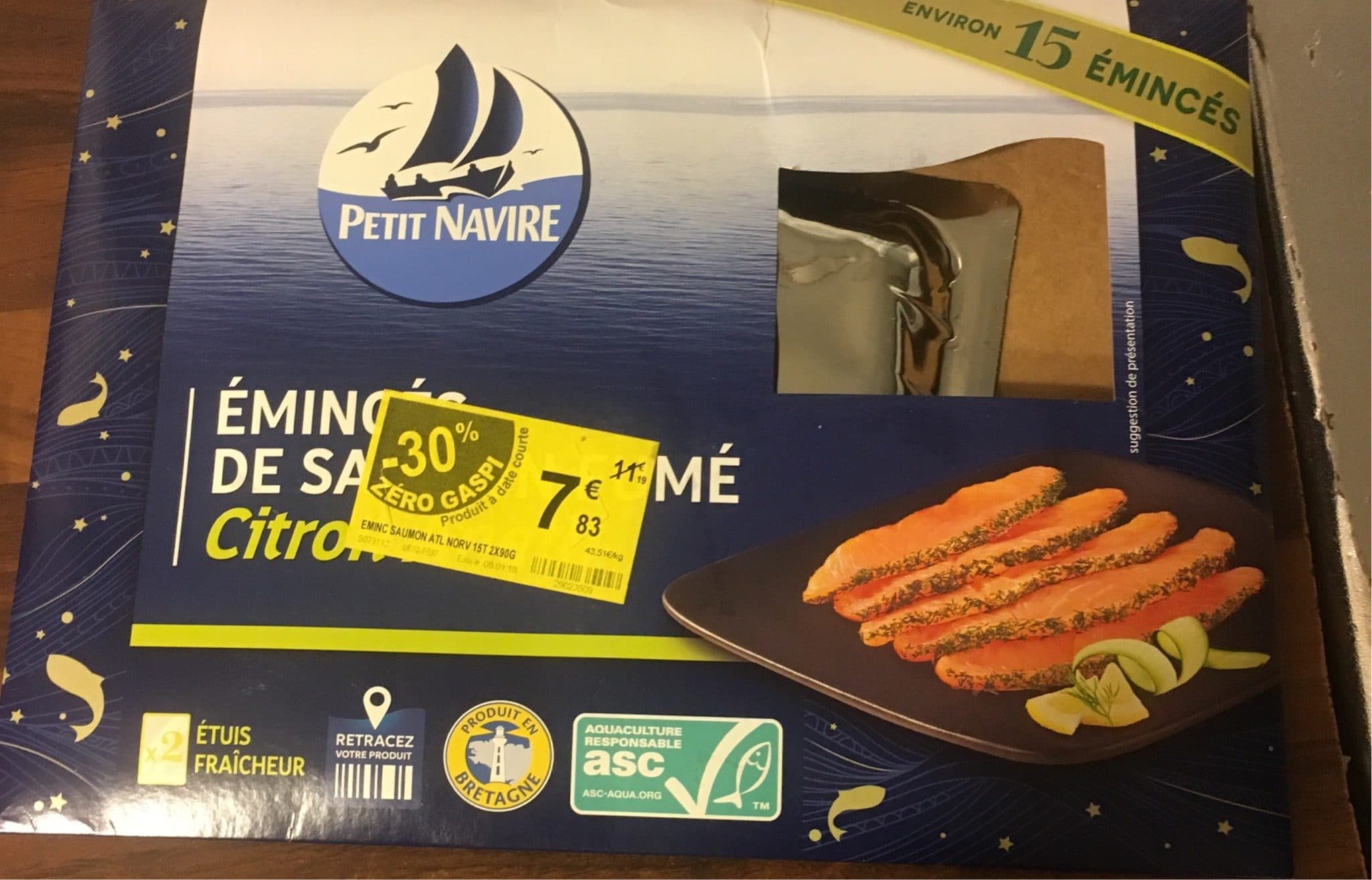 Petit Navire Eminces de saumon packshot