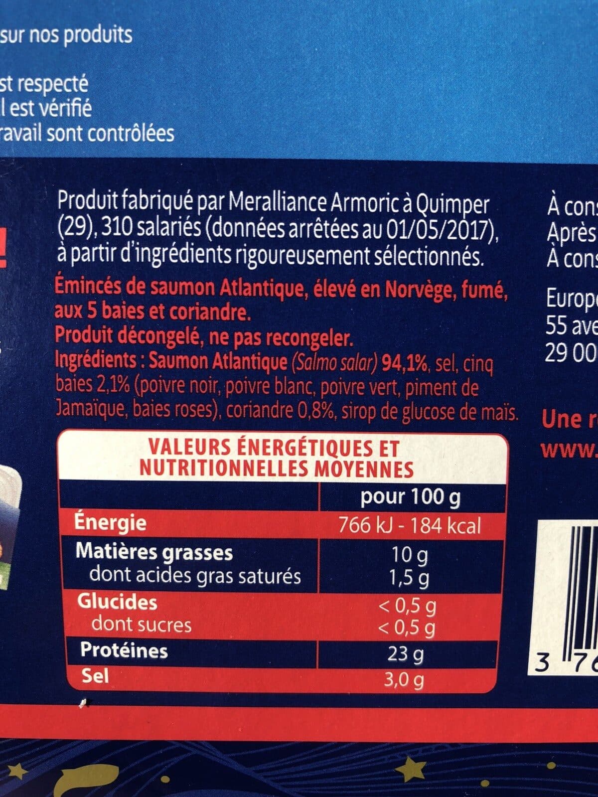 Petit Navire Emince de saumon fume packshot