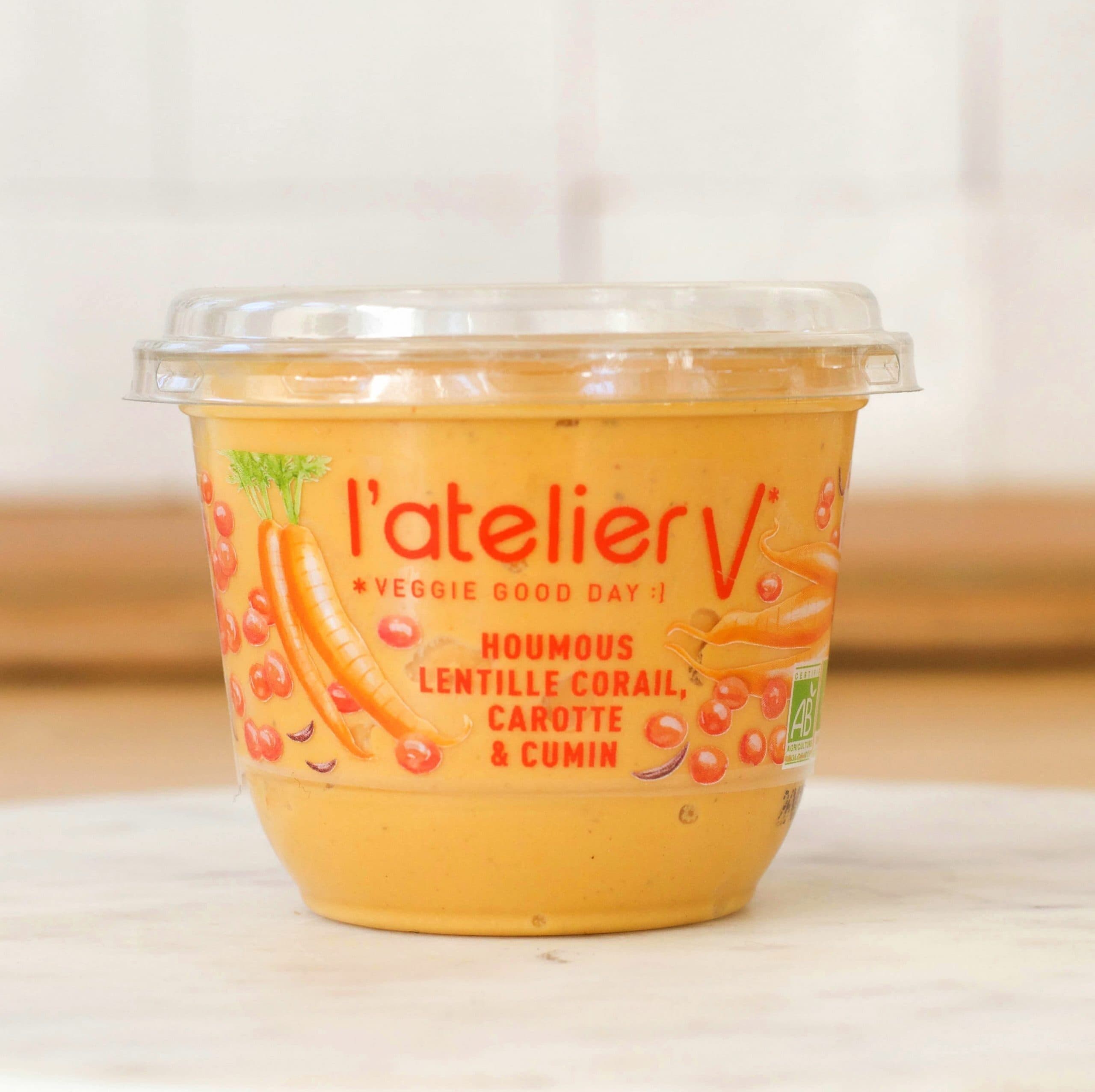 L'atelier V* Houmous lentille corail, carotte & cumin packshot