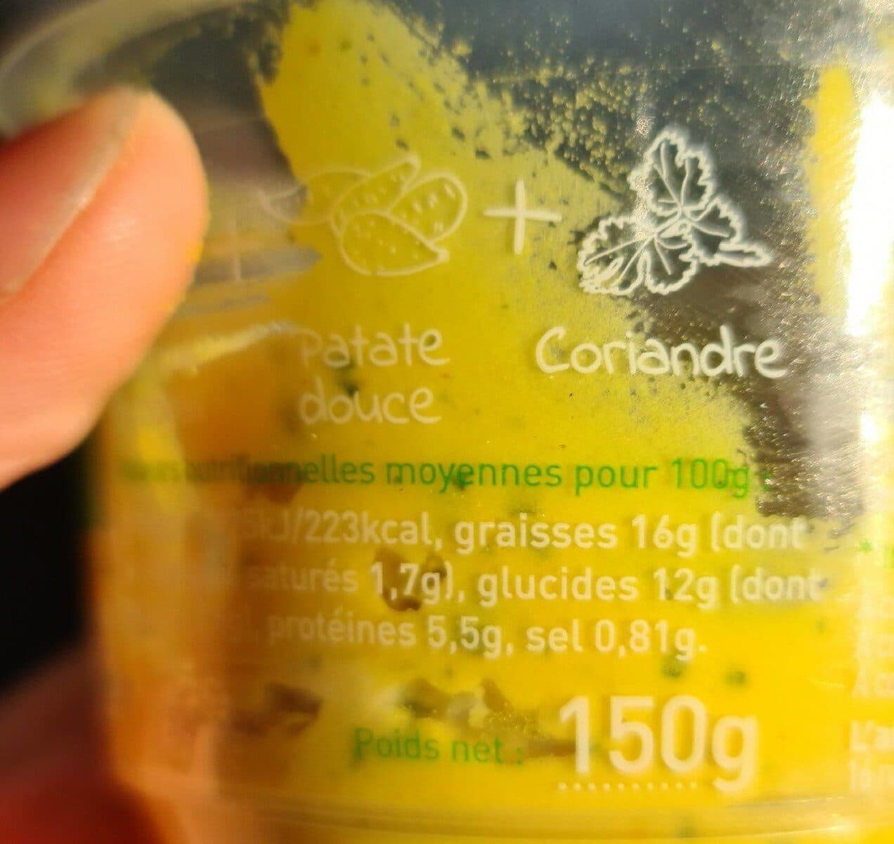 L'atelier V* Houmous lentille corail, patate douce & coriandre packshot