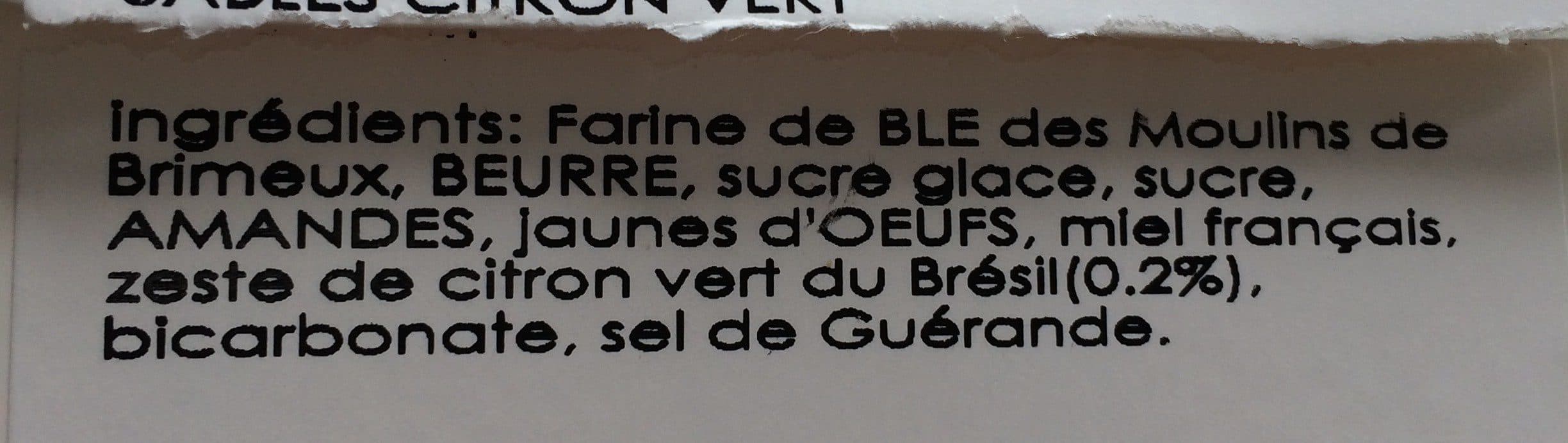 Open Food Facts Sablés citron vert packshot