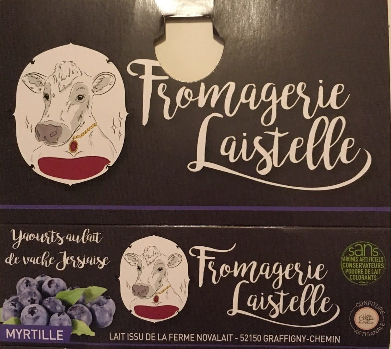 Fromagerie Laistelle Yaourts au lait de Vache Jersaise Myrtilles packshot