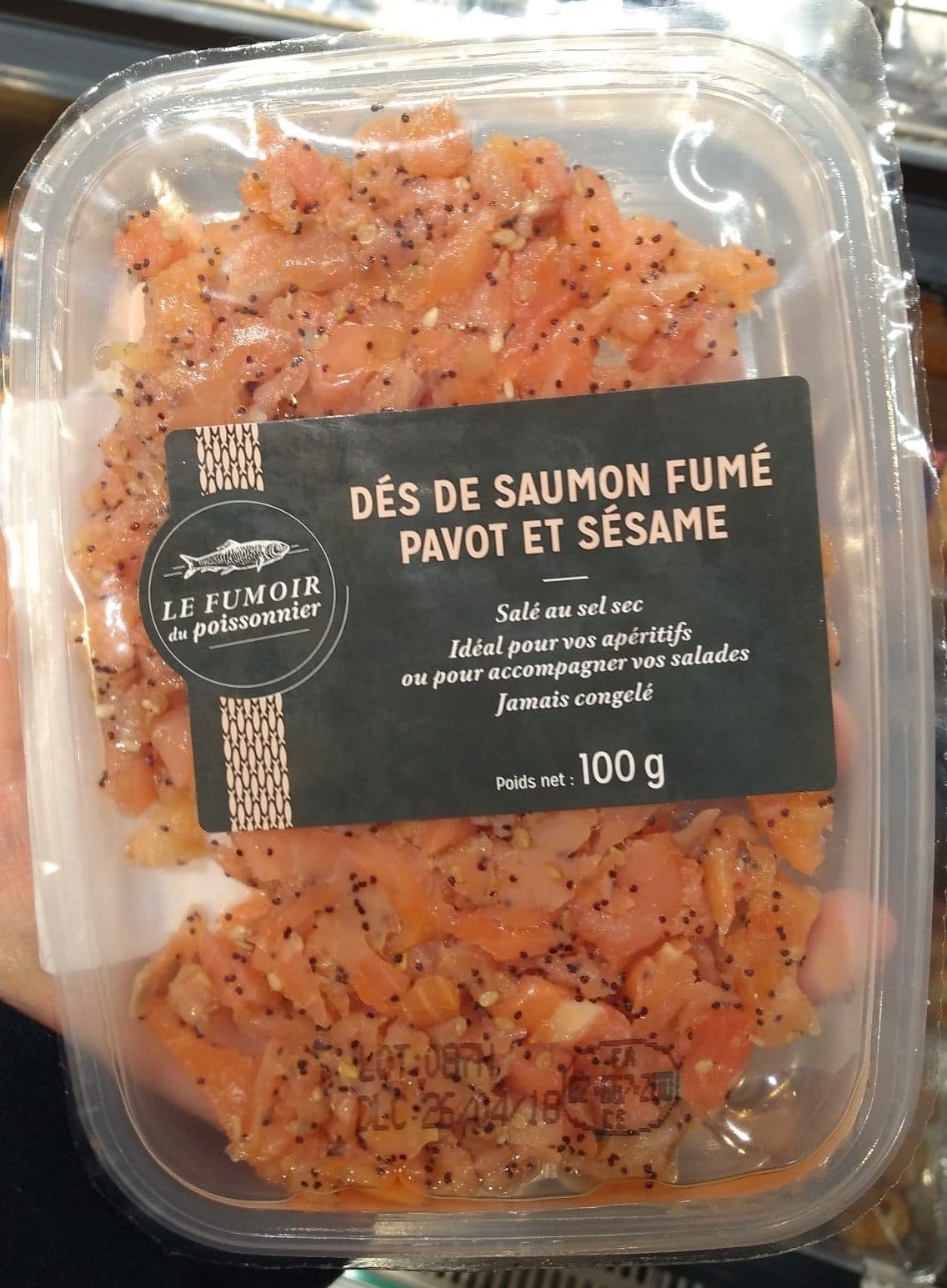 Le Fumoir du Poissonnier Dés de Saumon Fumé aux Graines de Pavot et de Sésame packshot