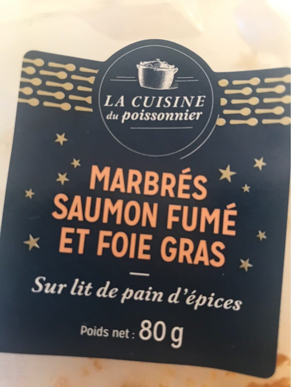 La Cuisine Du Poissonnier Marbrés saumon fumé et foie gras sur lit de pain d’épices packshot