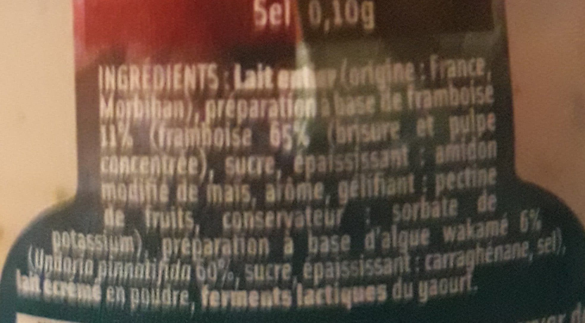 Open Food Facts Yaourt algues framboise packshot