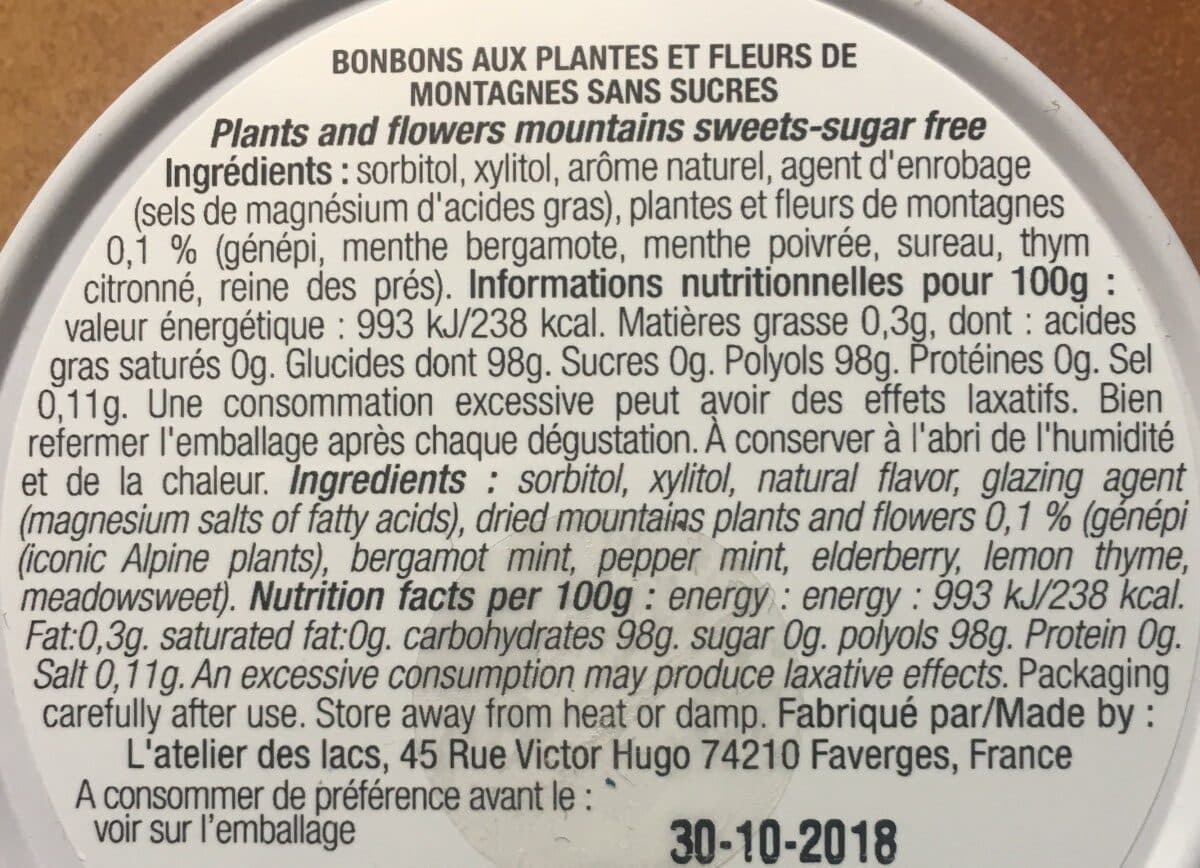Open Food Facts Pastilles des alpes meli melo fleurs et plantes packshot