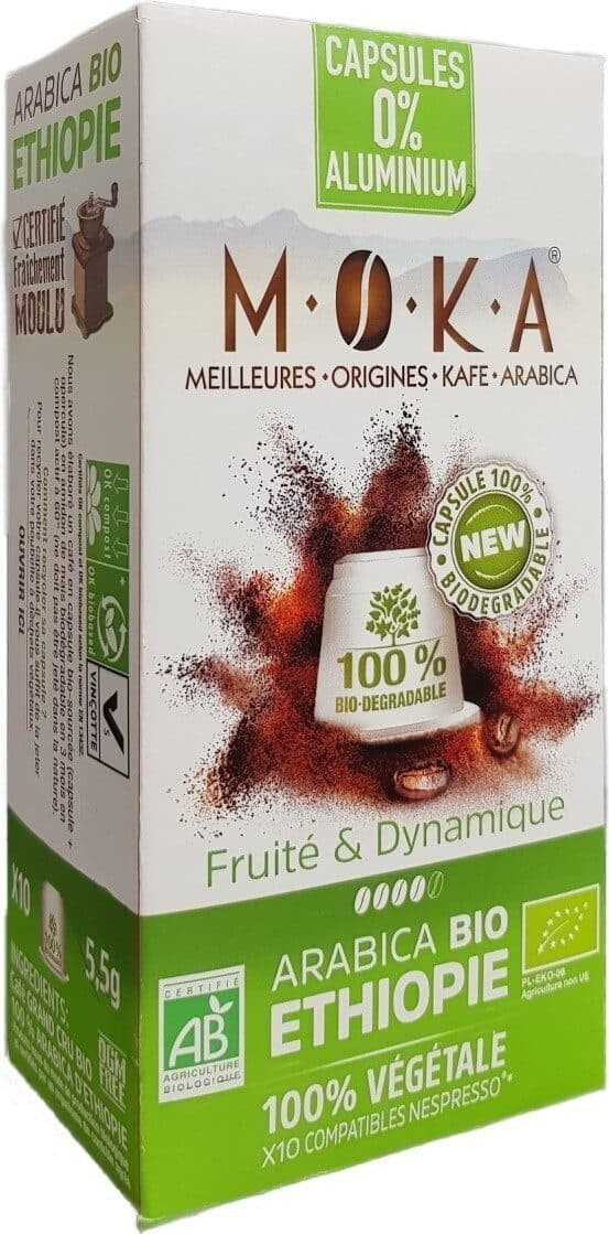Moka Café BIO Ethiopie x 10 capsules biodégradables packshot